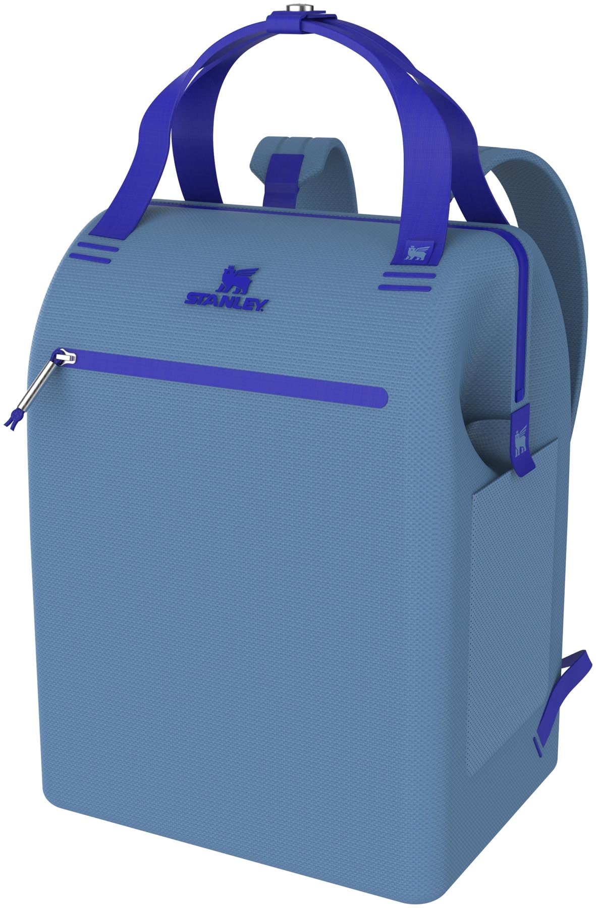 Praktischer und modischer Mini-Rucksack in Himmelblau von Stanley, perfekt für kühlende Snacks und Getränke unterwegs, mit 13.2l Volumen.