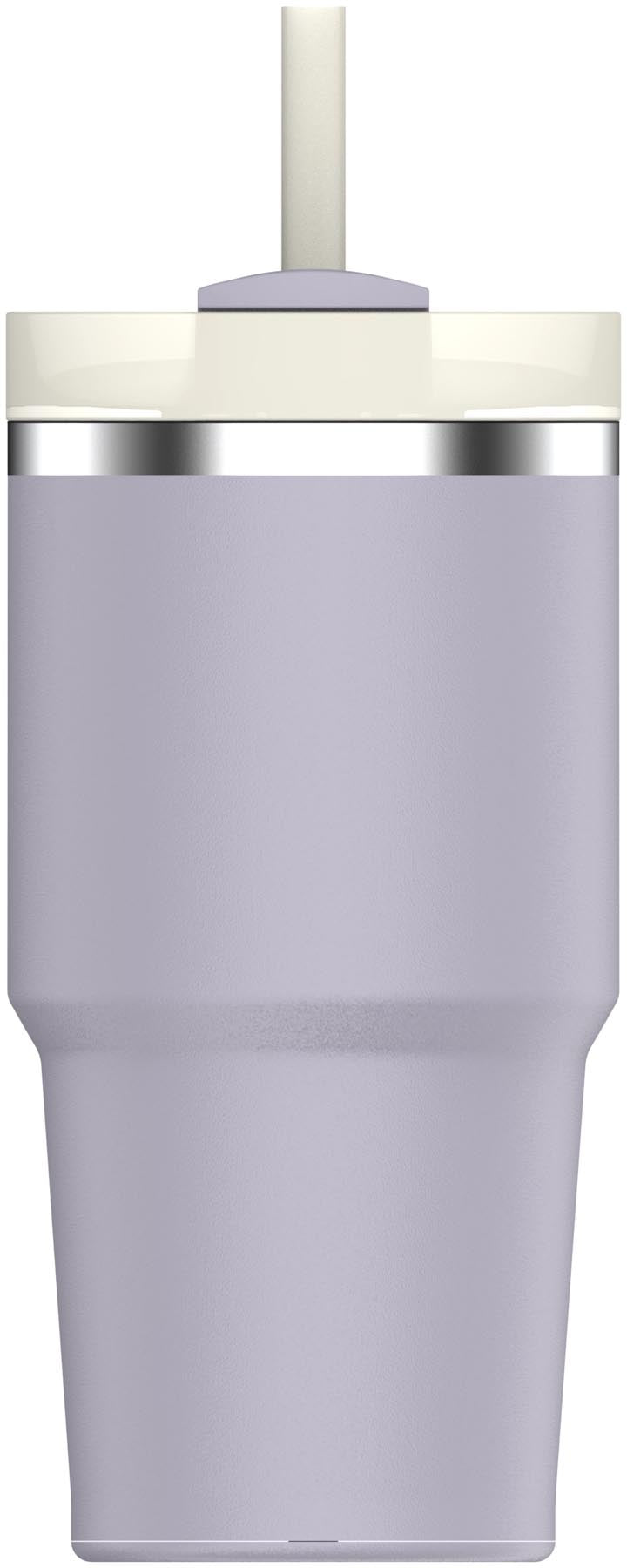 Stylische Thermosflasche Quencher FlowState 0.6l in lila, ideal für unterwegs. Hält Getränke warm oder kalt, robustes Design von Stanley.