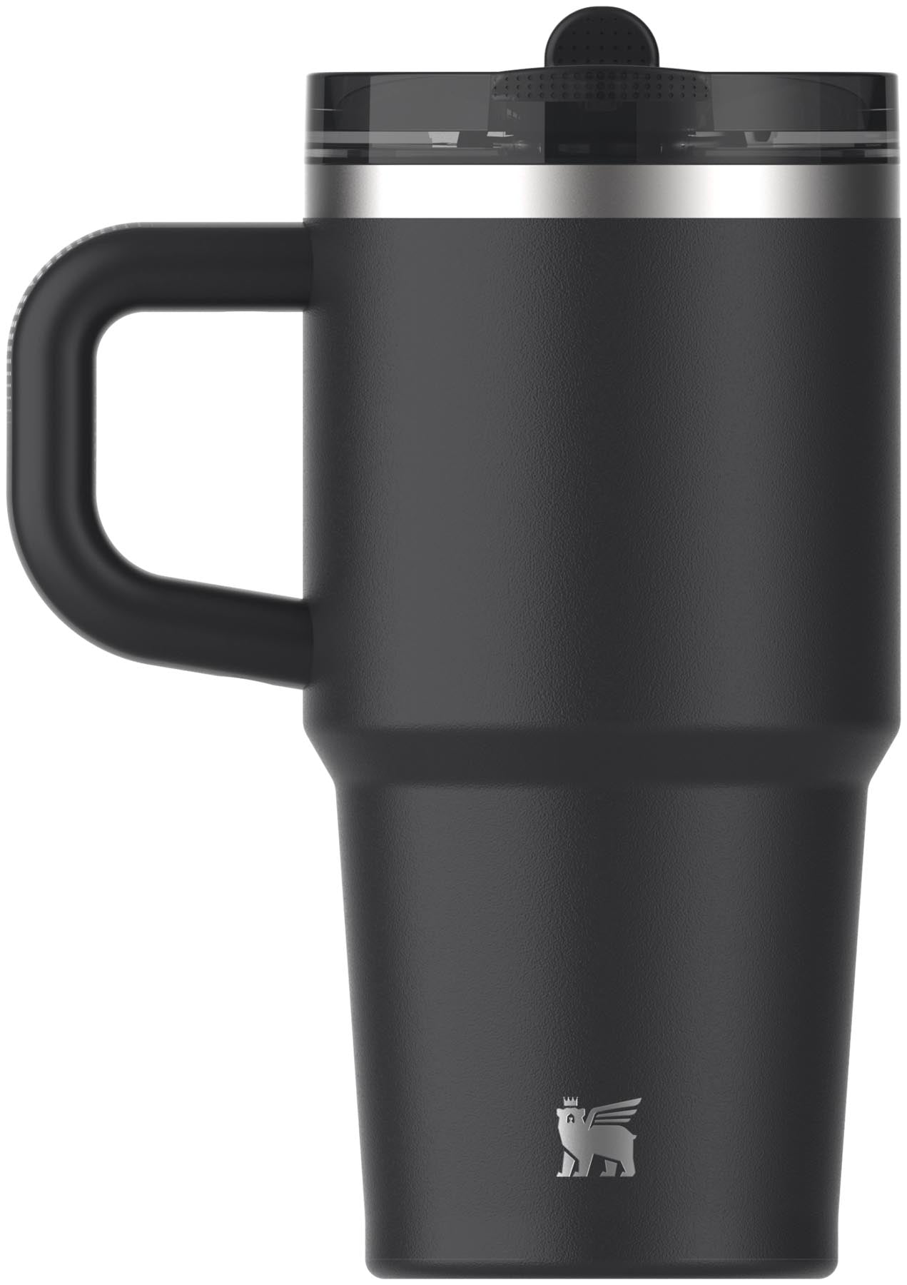 Schwarze Stanley Thermosflasche Quencher ProTour Flip Straw 0.59l, ideal für unterwegs, mit praktischem Trinkhalm und modernem Design.