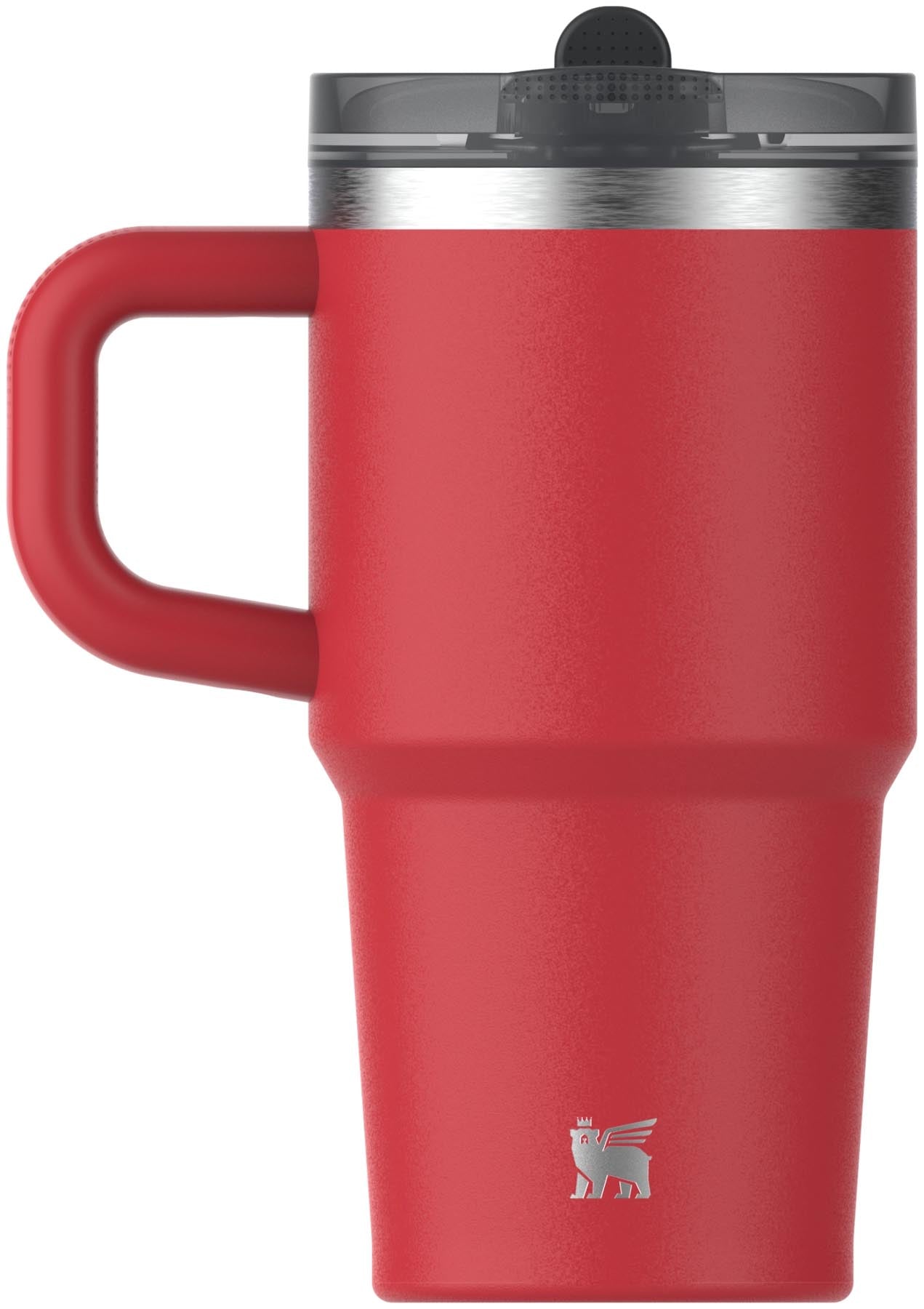 Stylische Stanley Thermosflasche Quencher ProTour mit Flip Straw in Chili Black, ideal für unterwegs und perfekt für kalte Getränke.