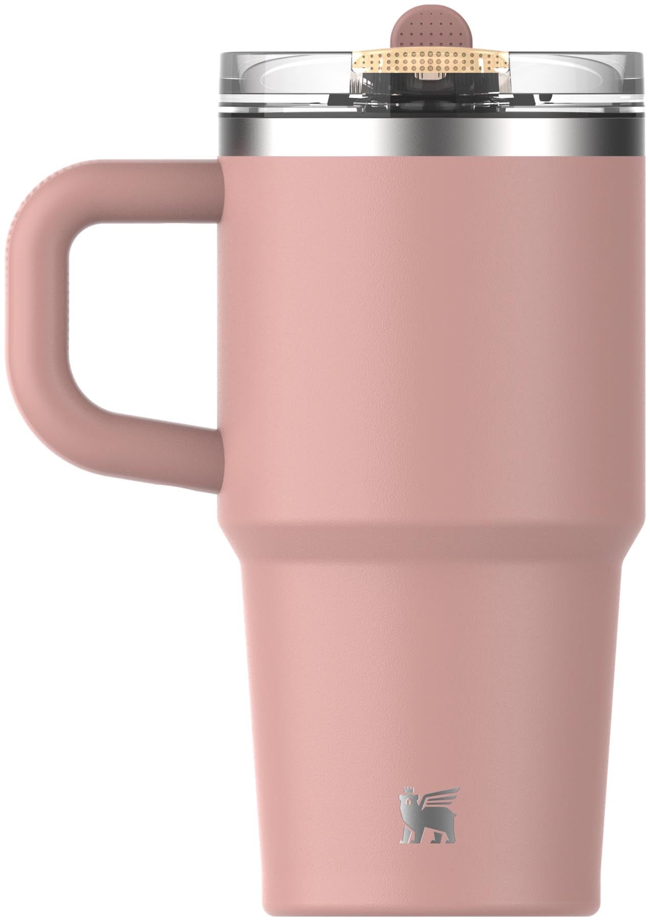 Stylische Thermosflasche Quencher ProTour Flip Straw 0.59l in Peach Rose von Stanley, ideal für unterwegs und perfekt für kalte Getränke.