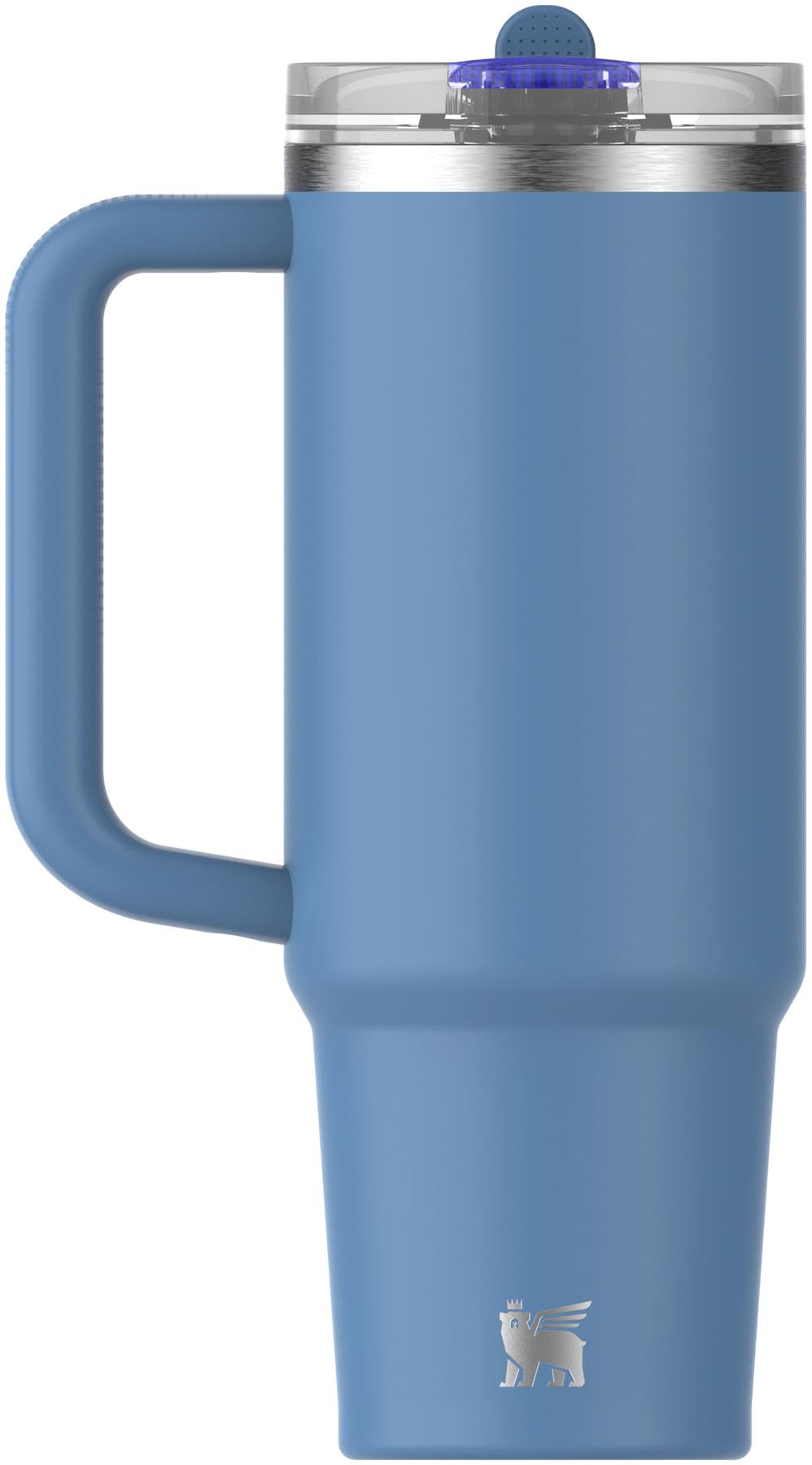 Stylische Stanley Thermosflasche Quencher ProTour mit Flip Straw in Blau, ideal für unterwegs und perfekt für kalte Getränke.