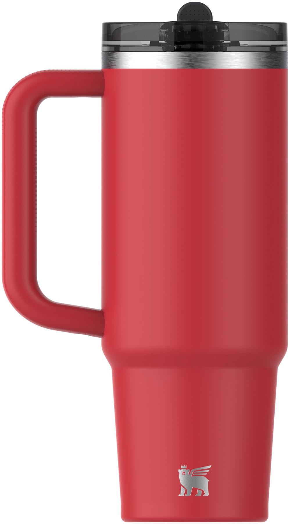 Stylische Stanley Thermosflasche Quencher ProTour mit Flip Straw in Chili Black, ideal für unterwegs und perfekt für kalte Getränke.