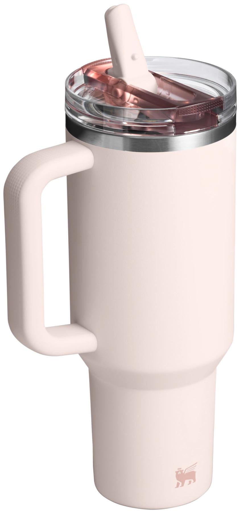 Stylische Thermosflasche Quencher ProTour mit Flip Straw in zartem Rose Quartz von Stanley, ideal für unterwegs und im Alltag.
