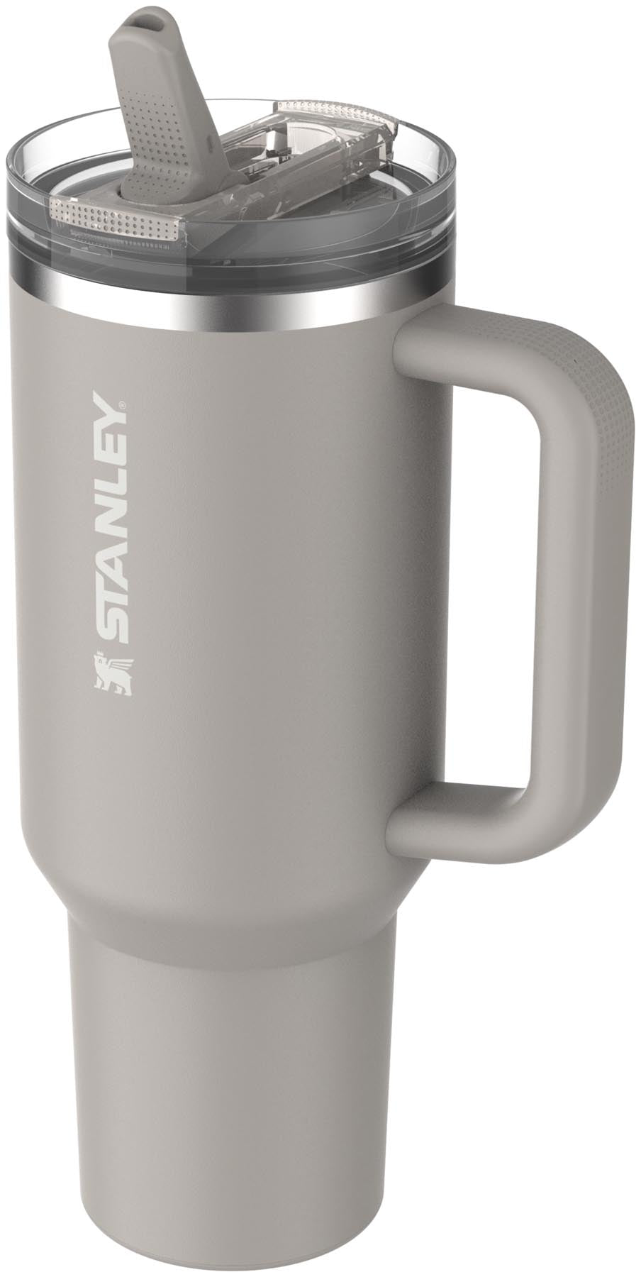 Stylische Stanley Quencher ProTour Thermosflasche in elegantem Ash-Grau, 1.18l, ideal für unterwegs und aktive Lebensstile.