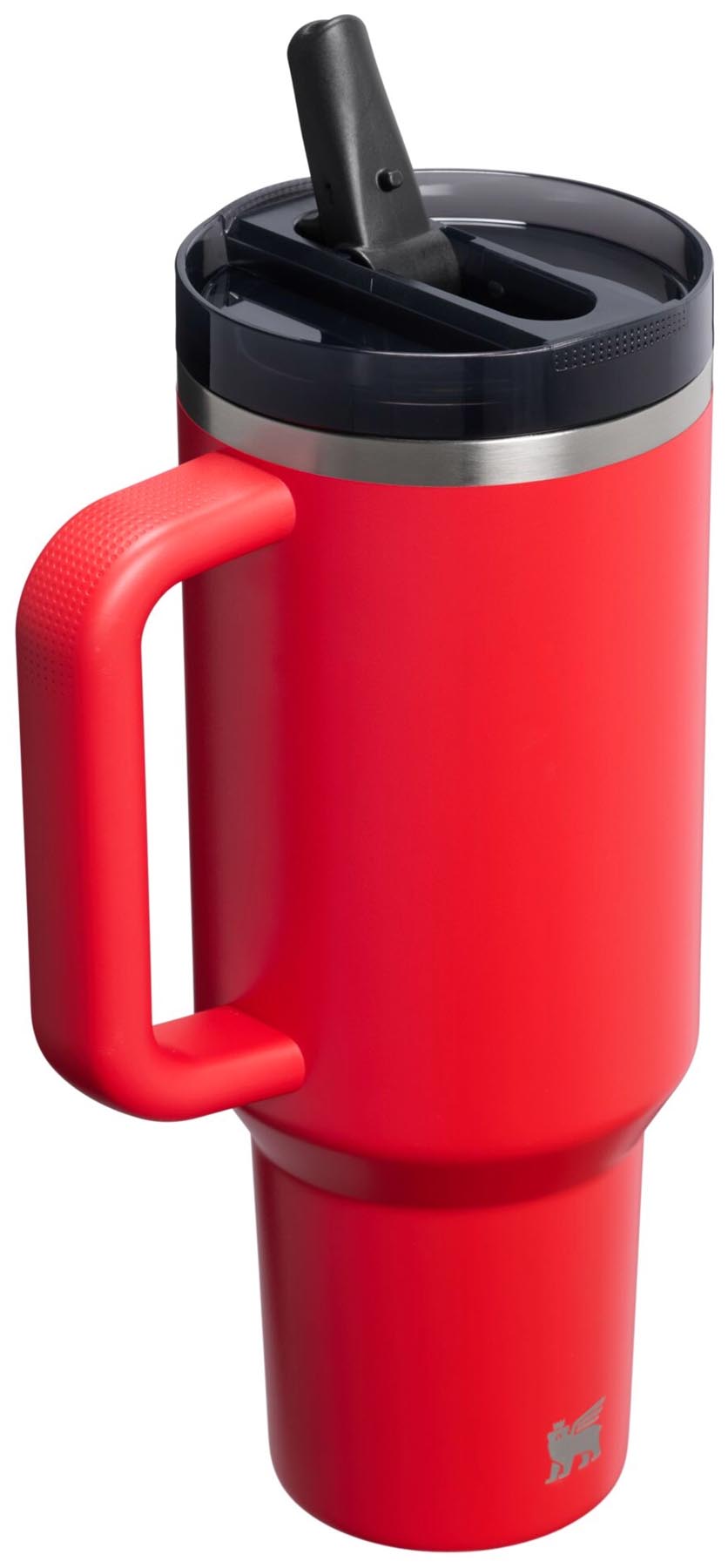 Stylische Stanley Thermosflasche Quencher ProTour mit Flip Straw in Chili Black, ideal für unterwegs und perfekt für kalte Getränke.