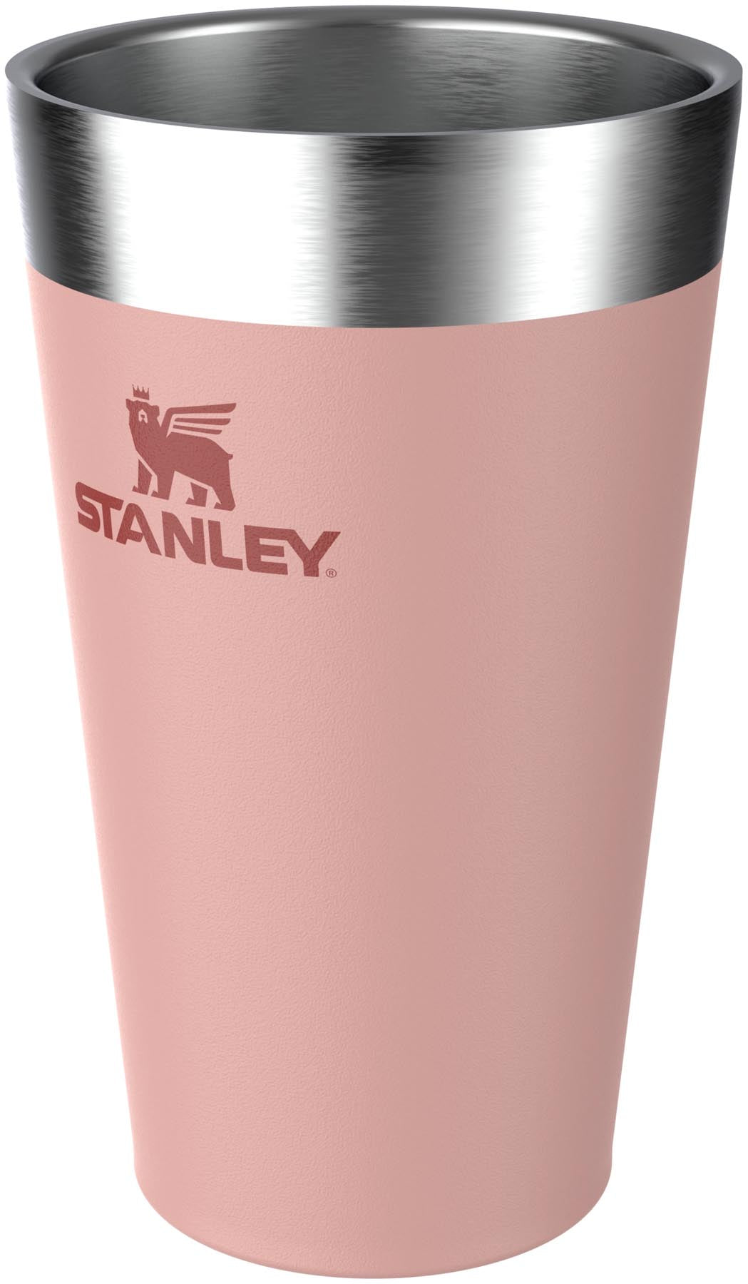 Eleganter Stacking Tumbler in sanftem Peach Rose von Stanley, perfekt für kalte und warme Getränke, ideal für unterwegs und im Alltag.
