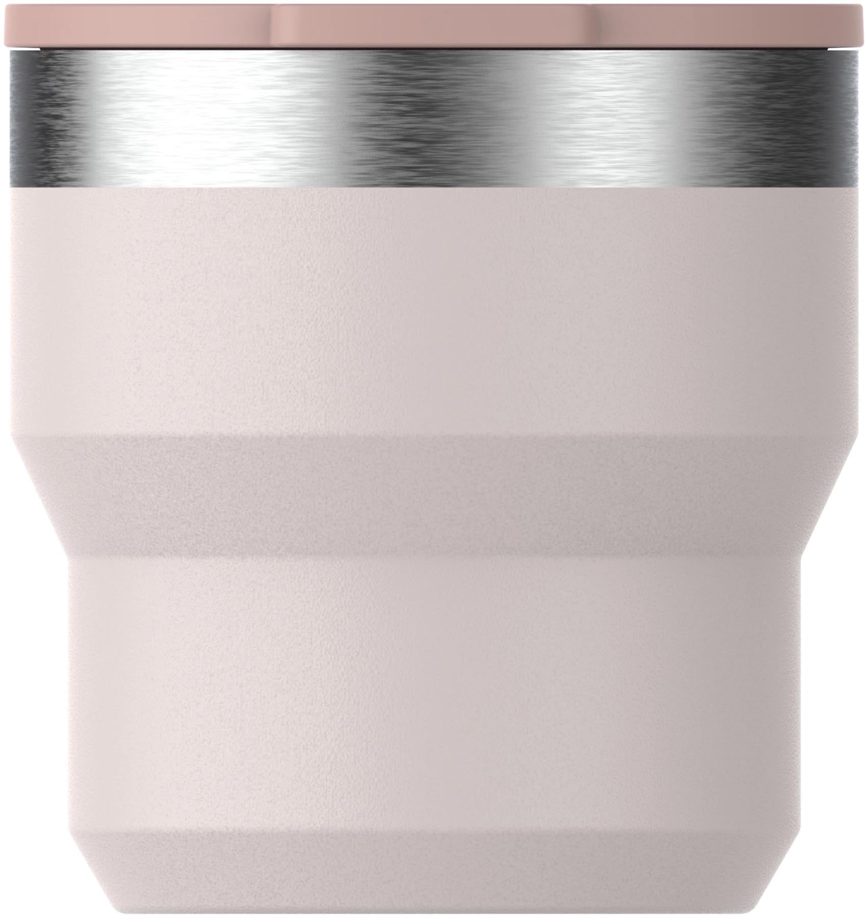 Stylische Stay Hot Stacking Camp Tasse in zartem Rose Quartz, ideal für heiße Getränke unterwegs. Perfekt für Camping und Outdoor-Aktivitäten.