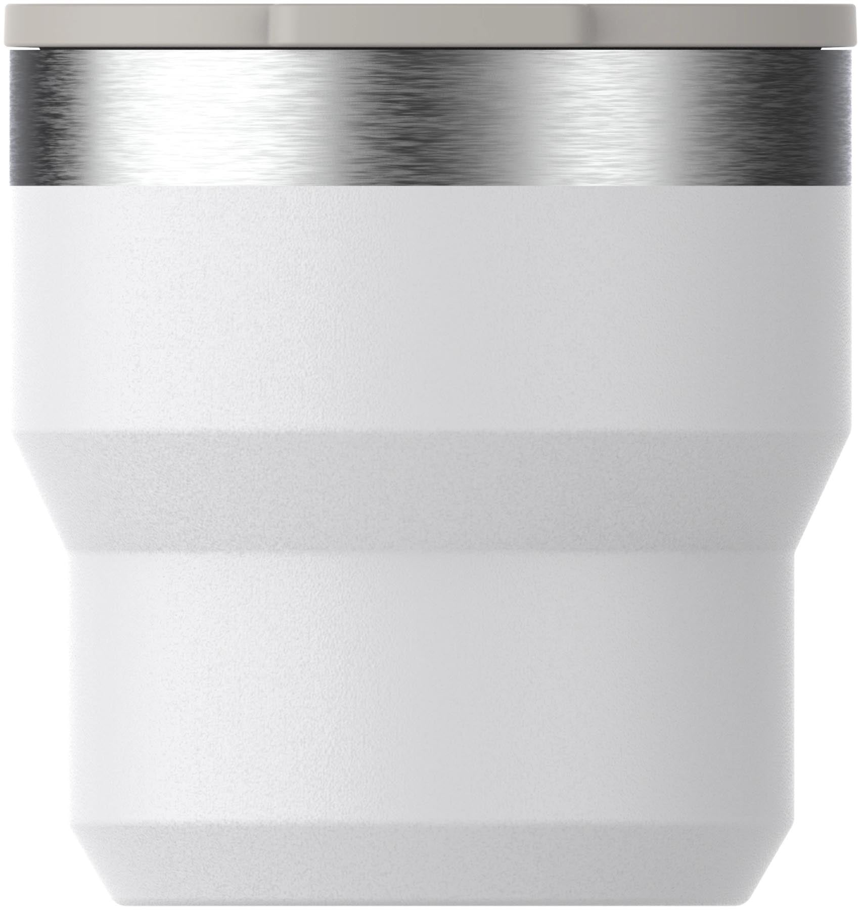 Elegante Stay Hot Stacking Camp Tasse 0.29l in frostigem Weiß von Stanley, ideal für heiße Getränke unterwegs und im Freien.