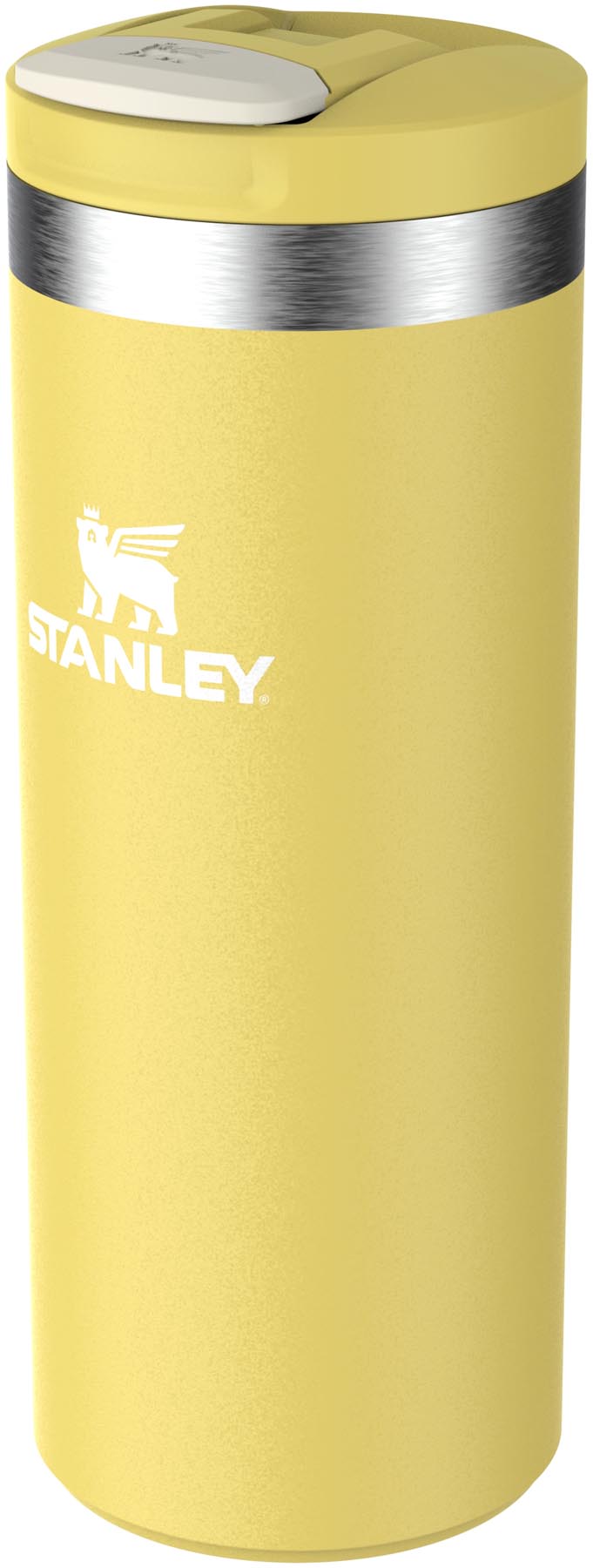 Praktischer Stanley Transit Fliptop Becher in leuchtendem Daffodil-Gelb (0.35l), ideal für alle Getränke und perfekt für den Alltag.