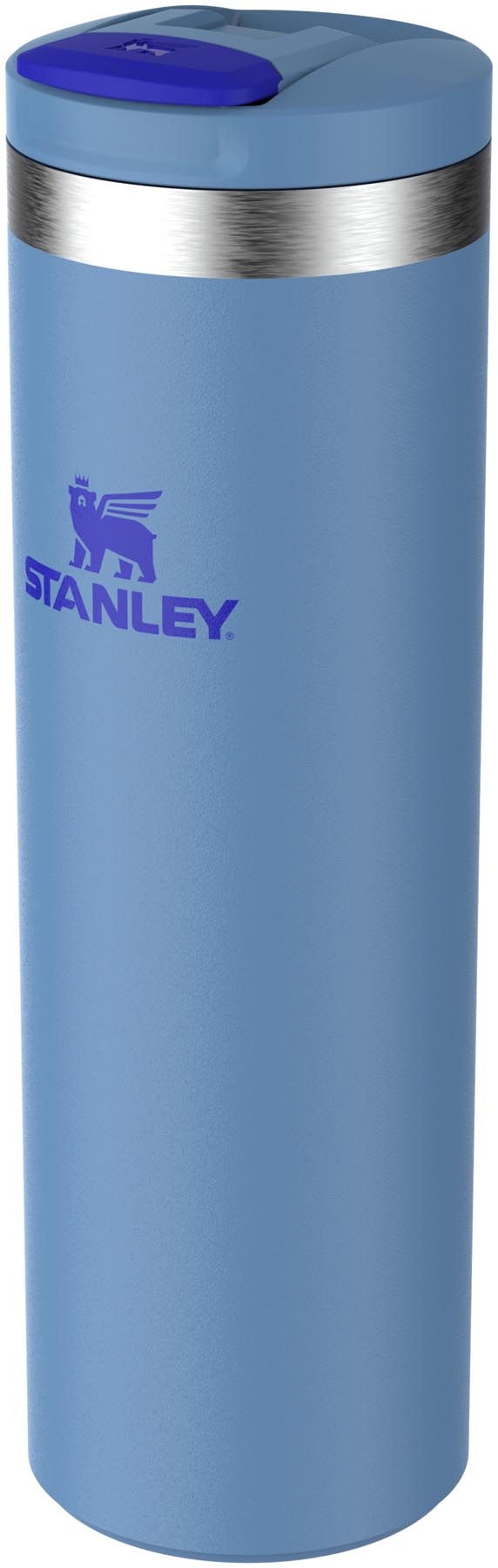 Praktischer Stanley Transit Fliptop Becher in einem ansprechenden Himmelblau, 0.47l, für alle Getränke, ideal für Reisen und Outdoor-Aktivitäten.