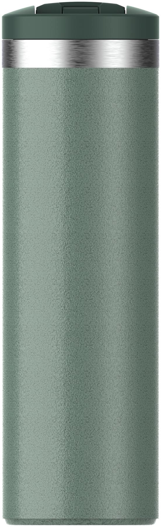 Stylischer Transit Fliptop Becher in Hammertone Green von Stanley, ideal für unterwegs und perfekt für heiße und kalte Getränke.