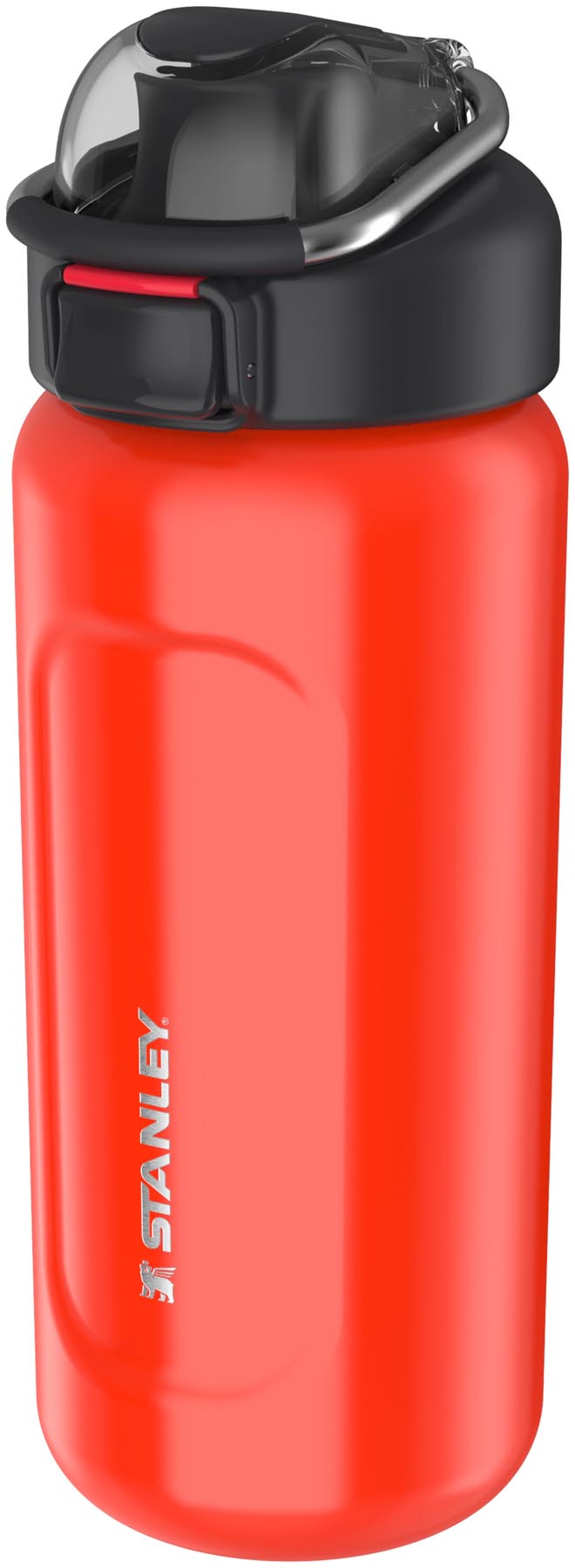Hochwertige Stanley Wellspring Flasche in auffälligem Blaze Orange, 0.47l, ideal für Outdoor-Aktivitäten und vielseitige Getränke.