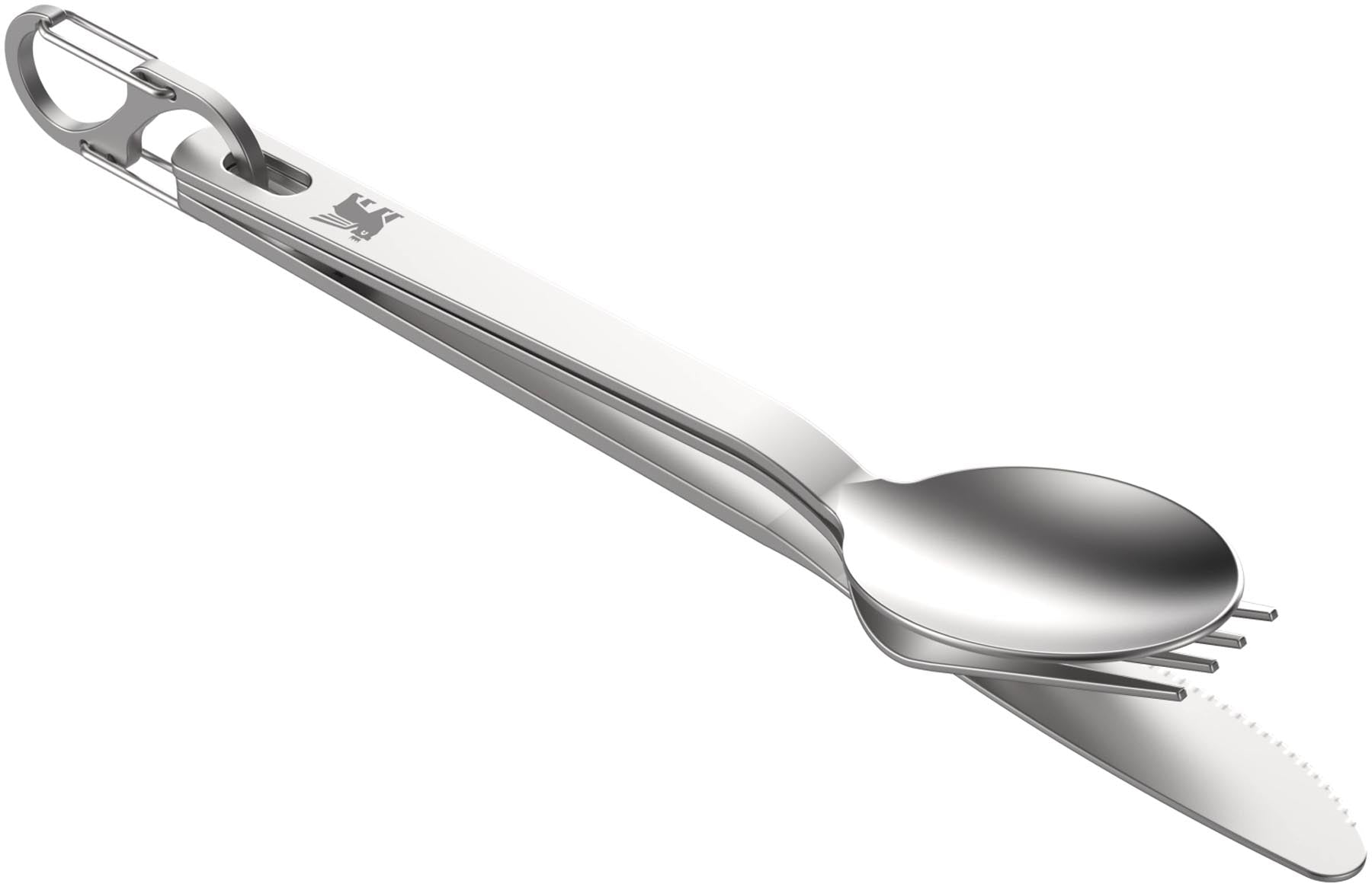 Hochwertiges Wildfare Pro Besteckset aus Edelstahl von Stanley, ideal für Camping und Outdoor-Aktivitäten, in elegantem Silber.