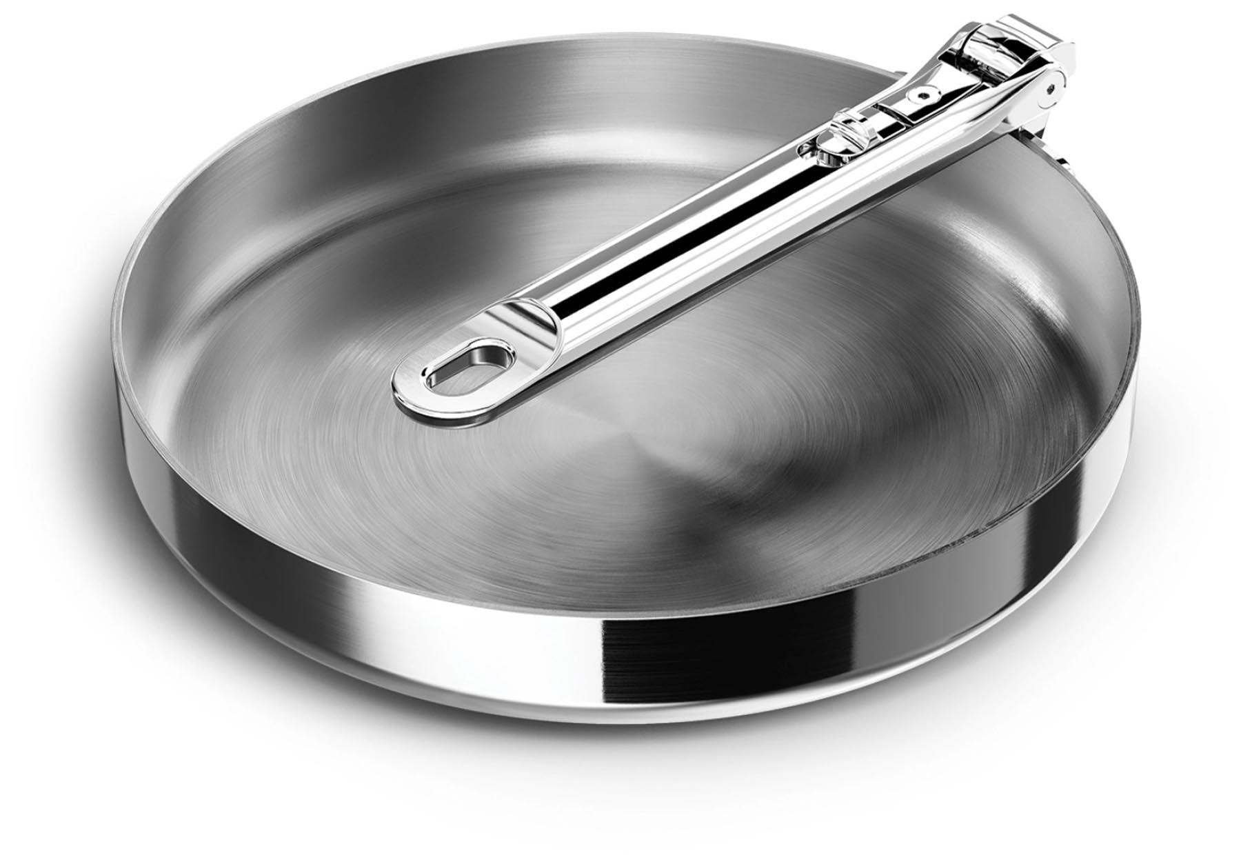 Space Steel Bratpfanne D24cm Edelstahl mit Klappgriff in Silber präsentiert im Onlineshop von KAQTU Design AG. Bratpfanne ist von Joseph Joseph