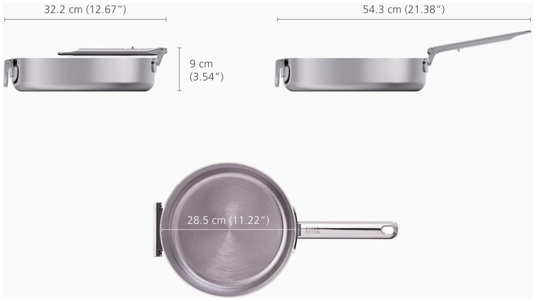 Elegante Stielkasserolle aus robustem Edelstahl mit innovativem Klappgriff, perfekt für effizientes Kochen und ansprechendes Servieren.
