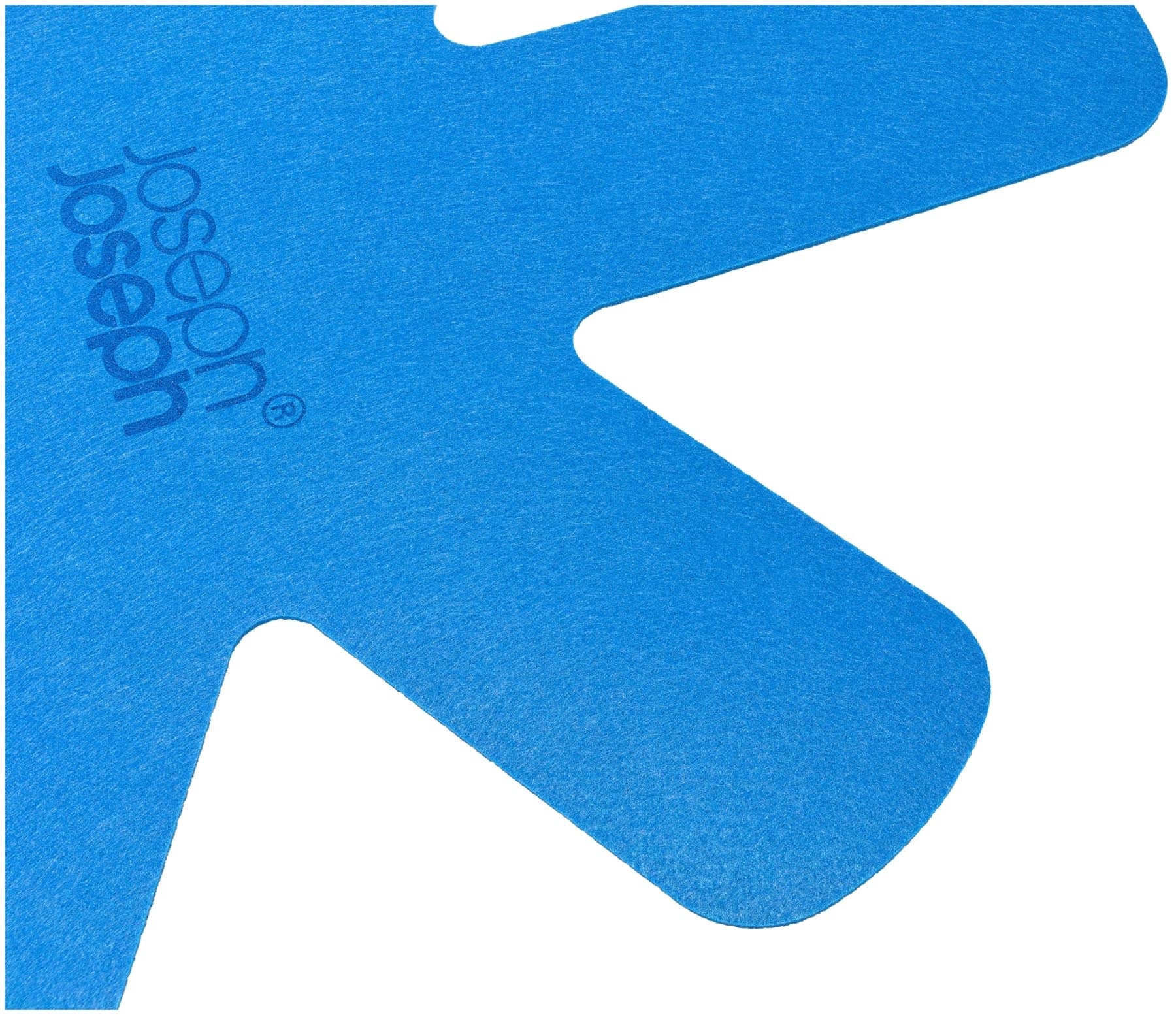Drei innovative Pfannenschoner in stilvollem Blau von Joseph Joseph, ideal zum Schutz von Pfannen und zur Vermeidung von Kratzern.