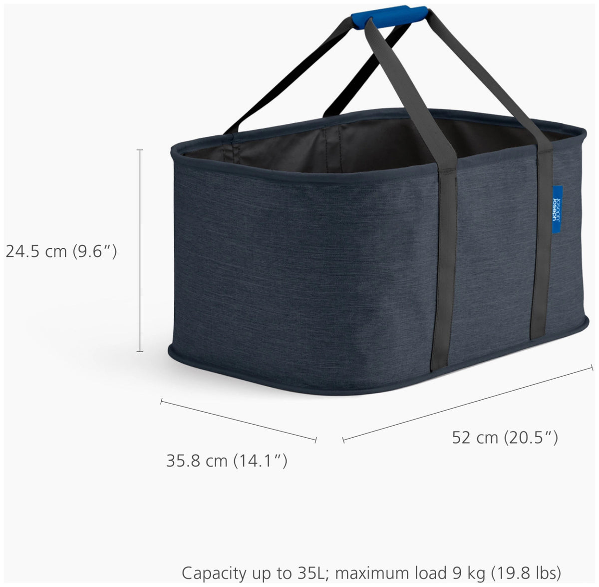 Hold-All Wäschekorb faltbar 35l carbon black in Schwarz präsentiert im Onlineshop von KAQTU Design AG. Wäschekorb ist von Joseph Joseph