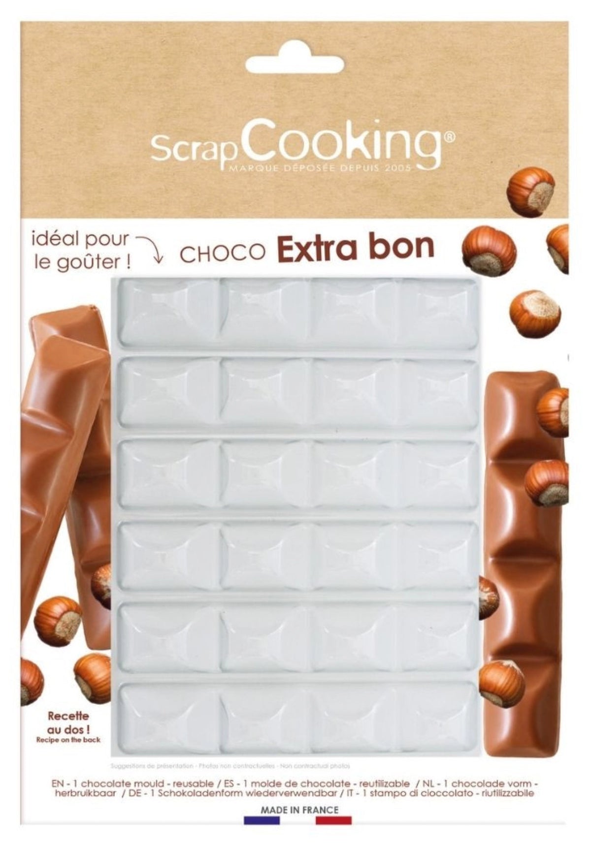 Giessform halbart für Schokolade Schoko Bueno in  präsentiert im Onlineshop von KAQTU Design AG. Backformen ist von Scrap Cooking