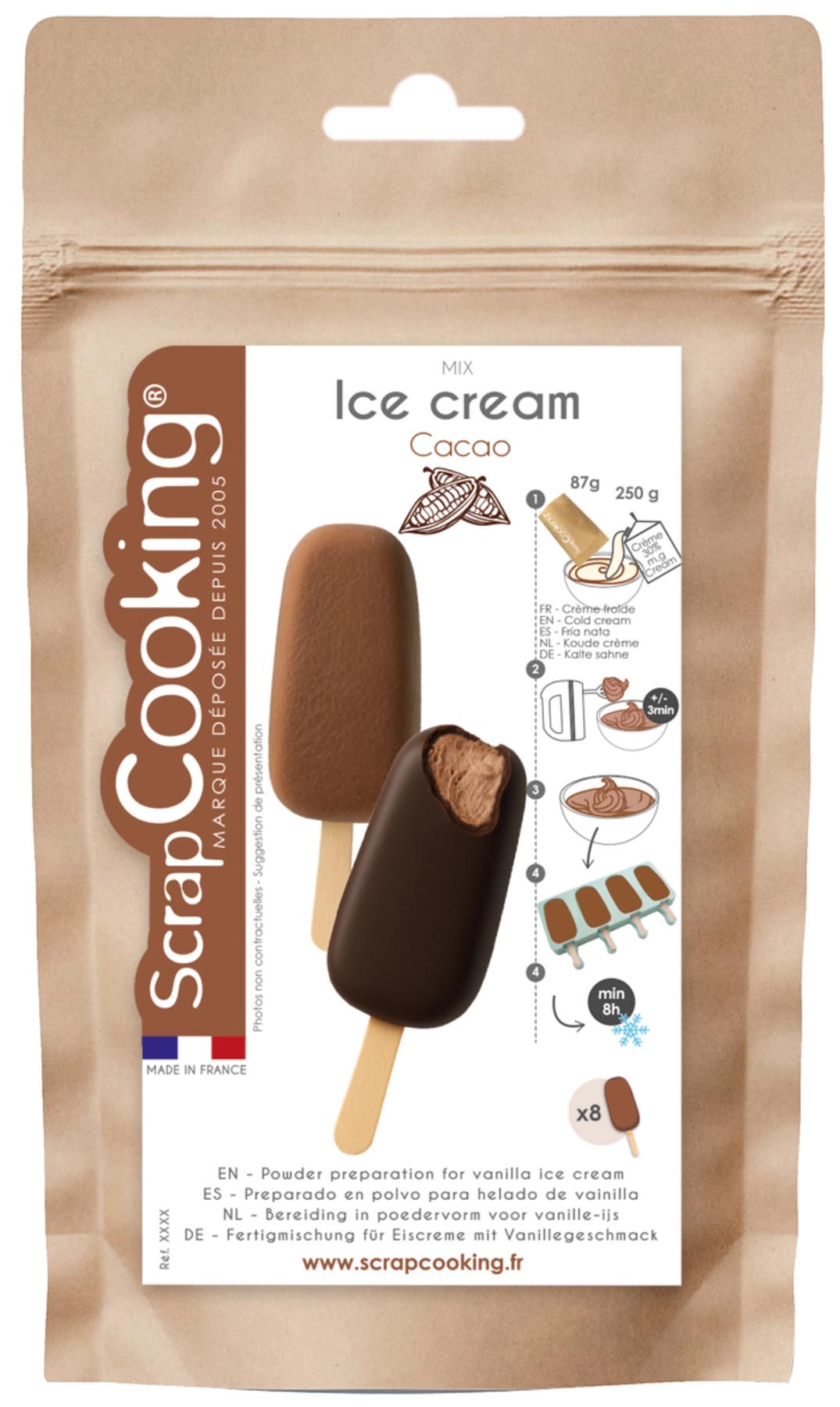 Fertigmischung Schokoladenglace Mix 145g in  präsentiert im Onlineshop von KAQTU Design AG. Backutensilien ist von Scrap Cooking