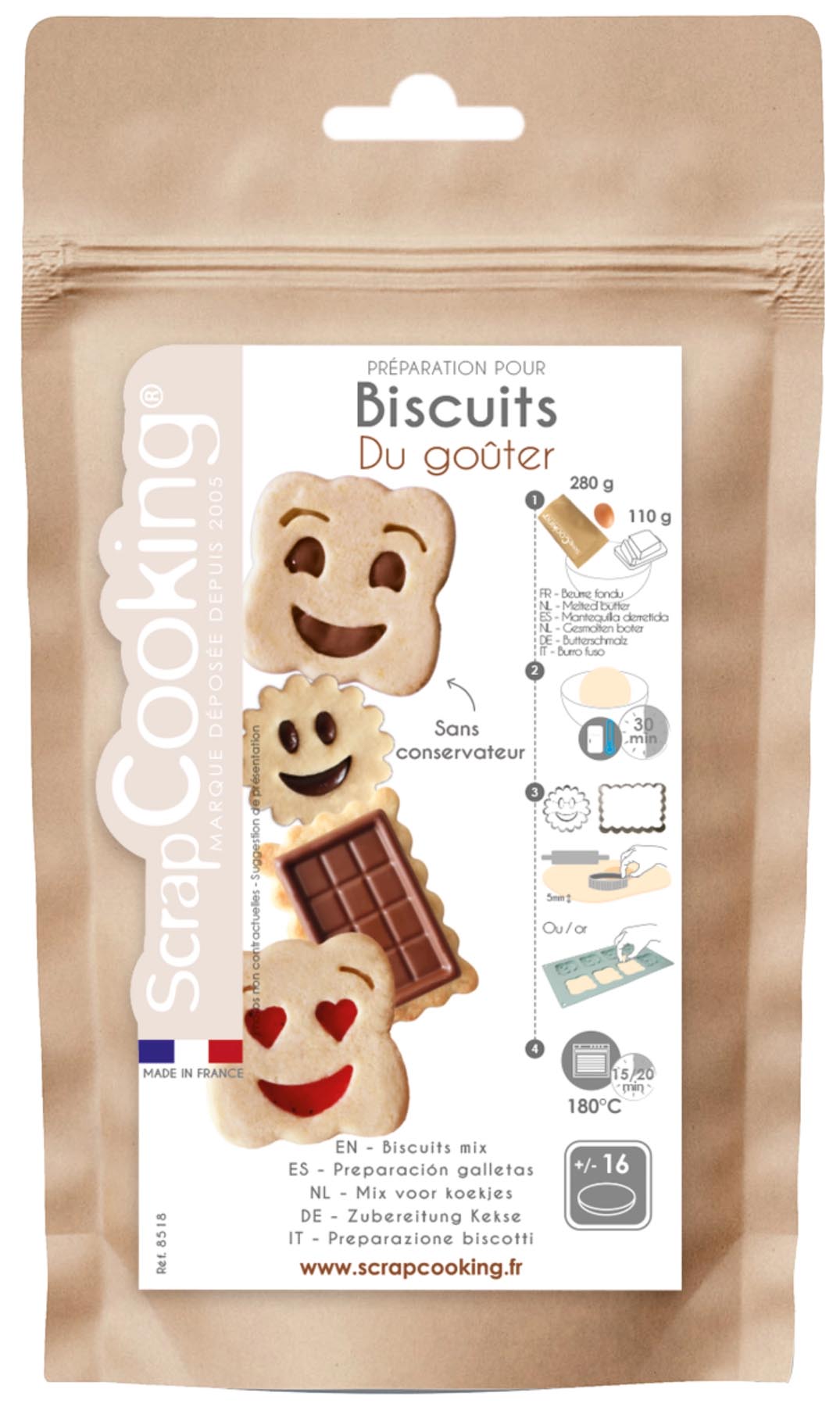 Fertigmischung Kecksmischung Snack-time  280g in  präsentiert im Onlineshop von KAQTU Design AG. Backutensilien ist von Scrap Cooking