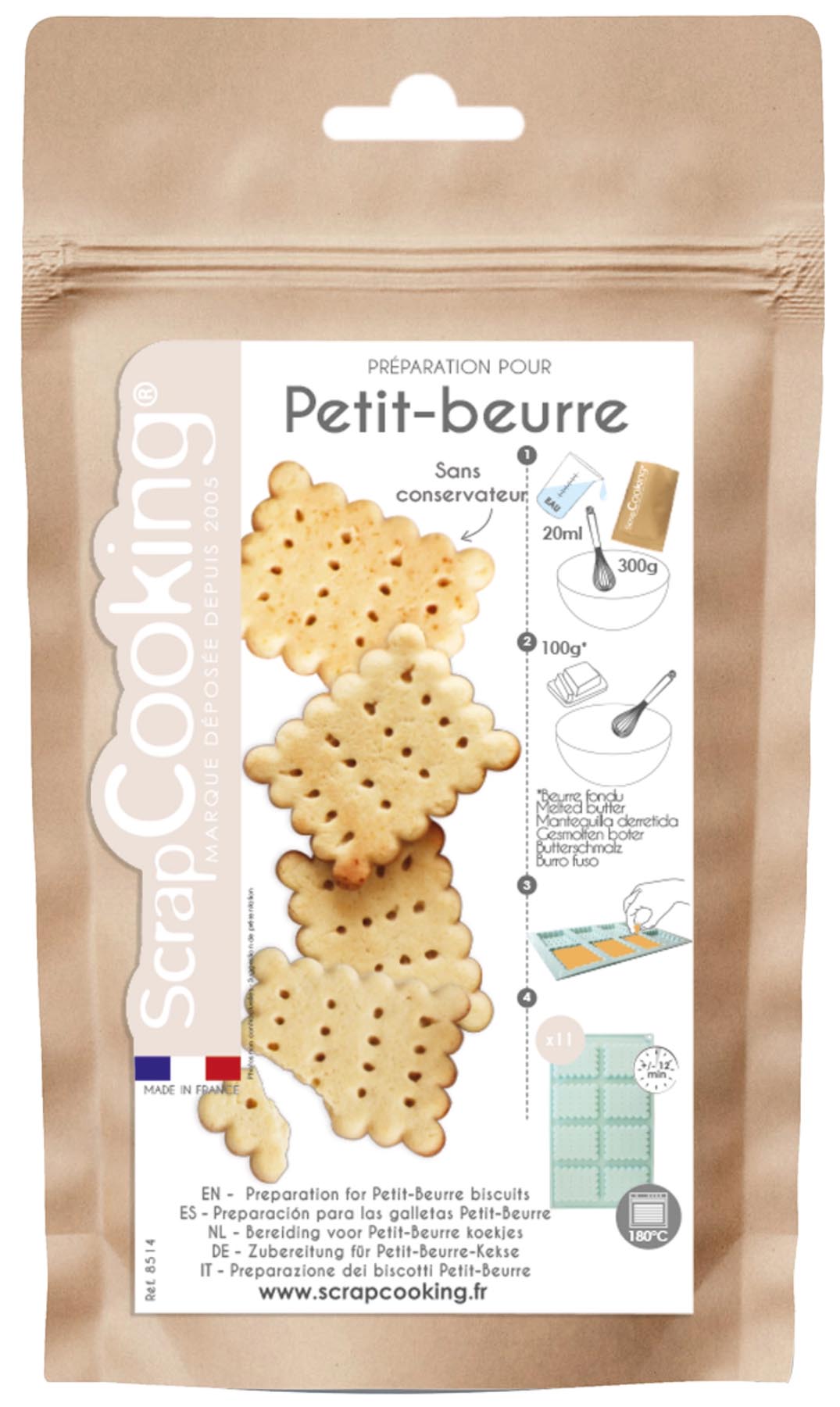 Fertigmischung Petit-Beurre Biscuit 300g in  präsentiert im Onlineshop von KAQTU Design AG. Backutensilien ist von Scrap Cooking