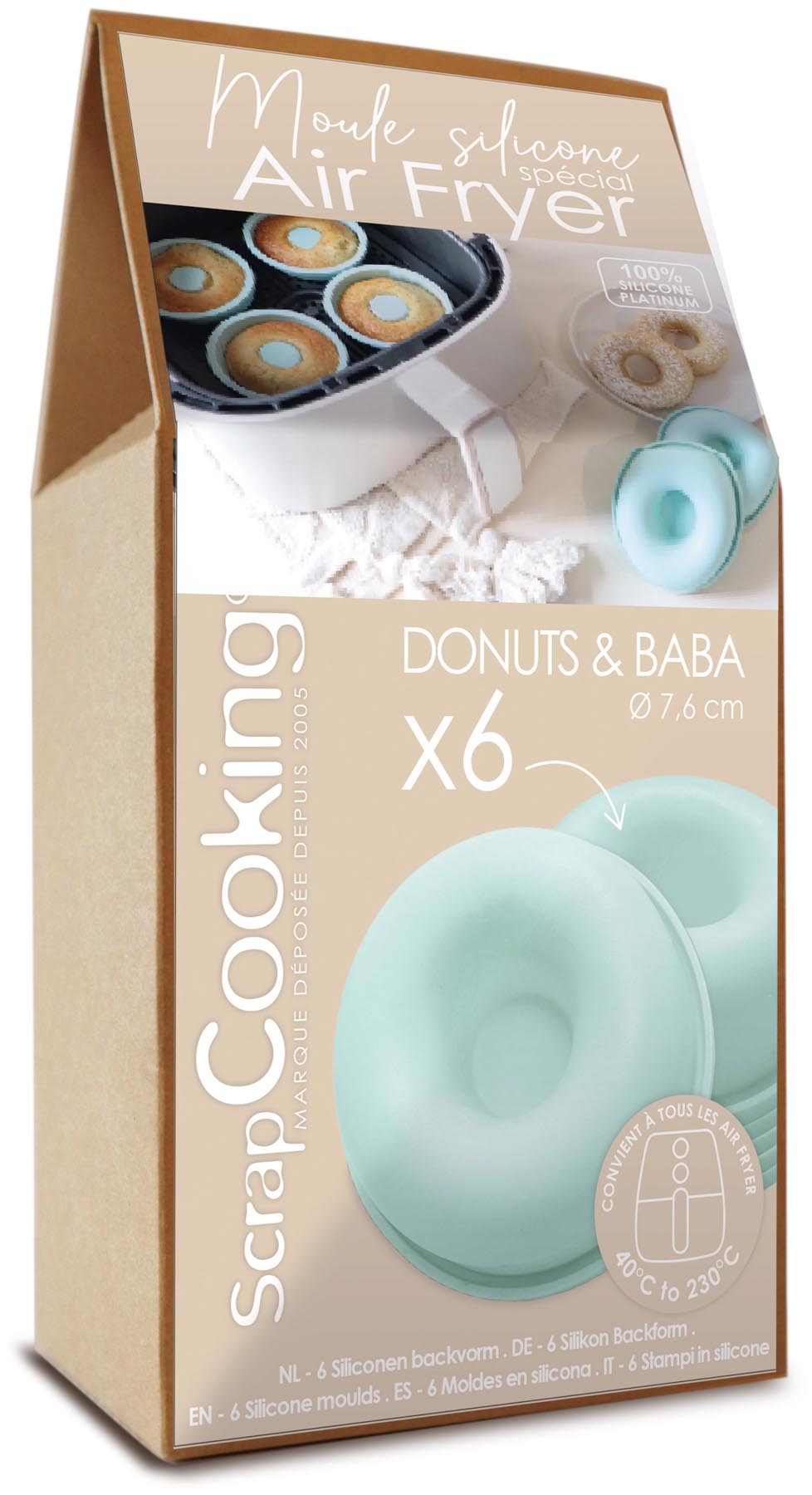 6er Set Backform für Heissluftfritteuse Donuts in  präsentiert im Onlineshop von KAQTU Design AG. Backform / Backblech ist von Scrap Cooking