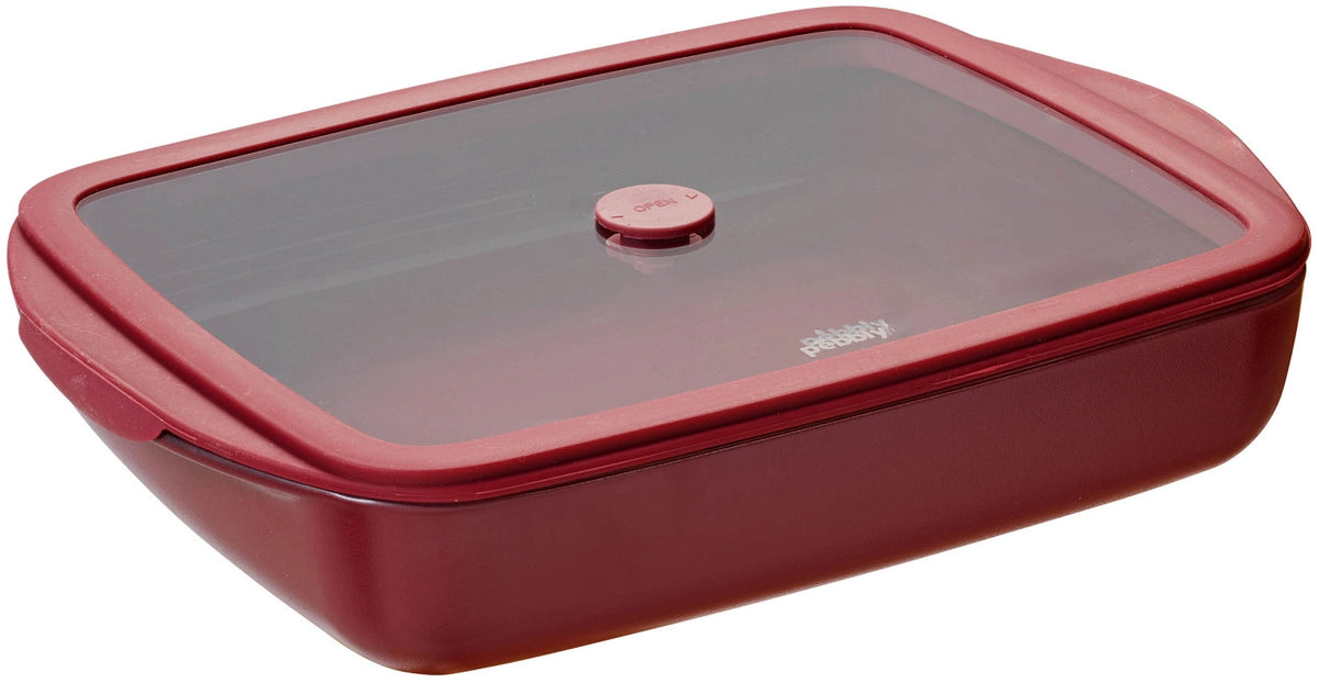 Auflaufform mit Frischhaltedeckel 1.6l 19.9x28.1cm cherry in Rot präsentiert im Onlineshop von KAQTU Design AG. Aufbewahrungsbeutel ist von Pebbly