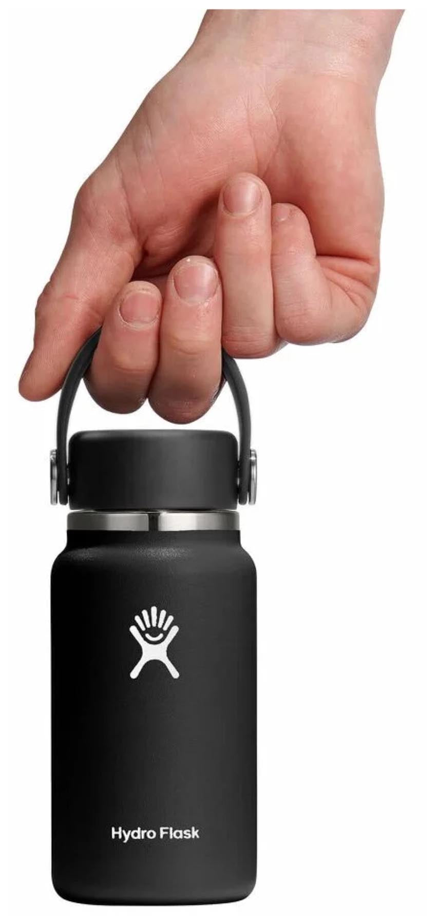 Schwarze 200ml Trinkflasche Micro Hydro von Hydro Flask, ideal für unterwegs, stilvolles Design und optimale Isolierung.