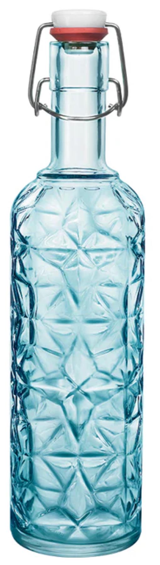 Oriente Flasche blau 1L in Blau präsentiert im Onlineshop von KAQTU Design AG. Aufbewahrungsbehälter ist von Bormioli Rocco