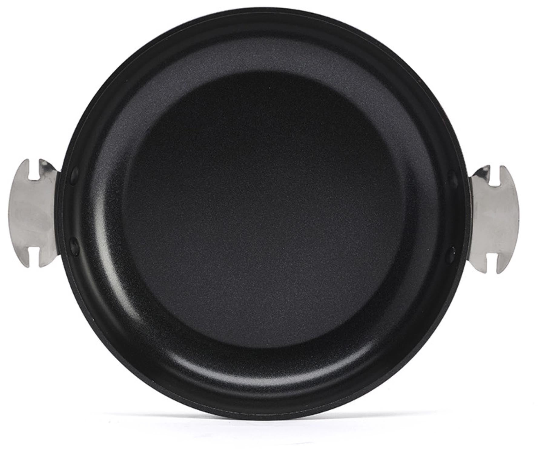 Elegante 24 cm Bratpfanne aus hochwertiger Keramik von de Buyer, ideal für gesundes, fettfreies Kochen und vielseitige Rezepte.