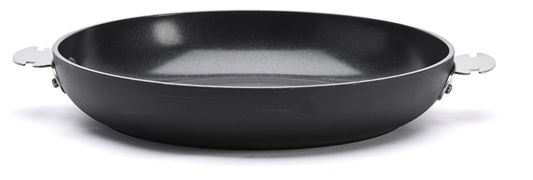 Schwarze Ceranoa Loqy Bratpfanne mit 28 cm Durchmesser aus langlebiger Keramik, perfekt für fettfreies Kochen und stilvolles Zubereiten.