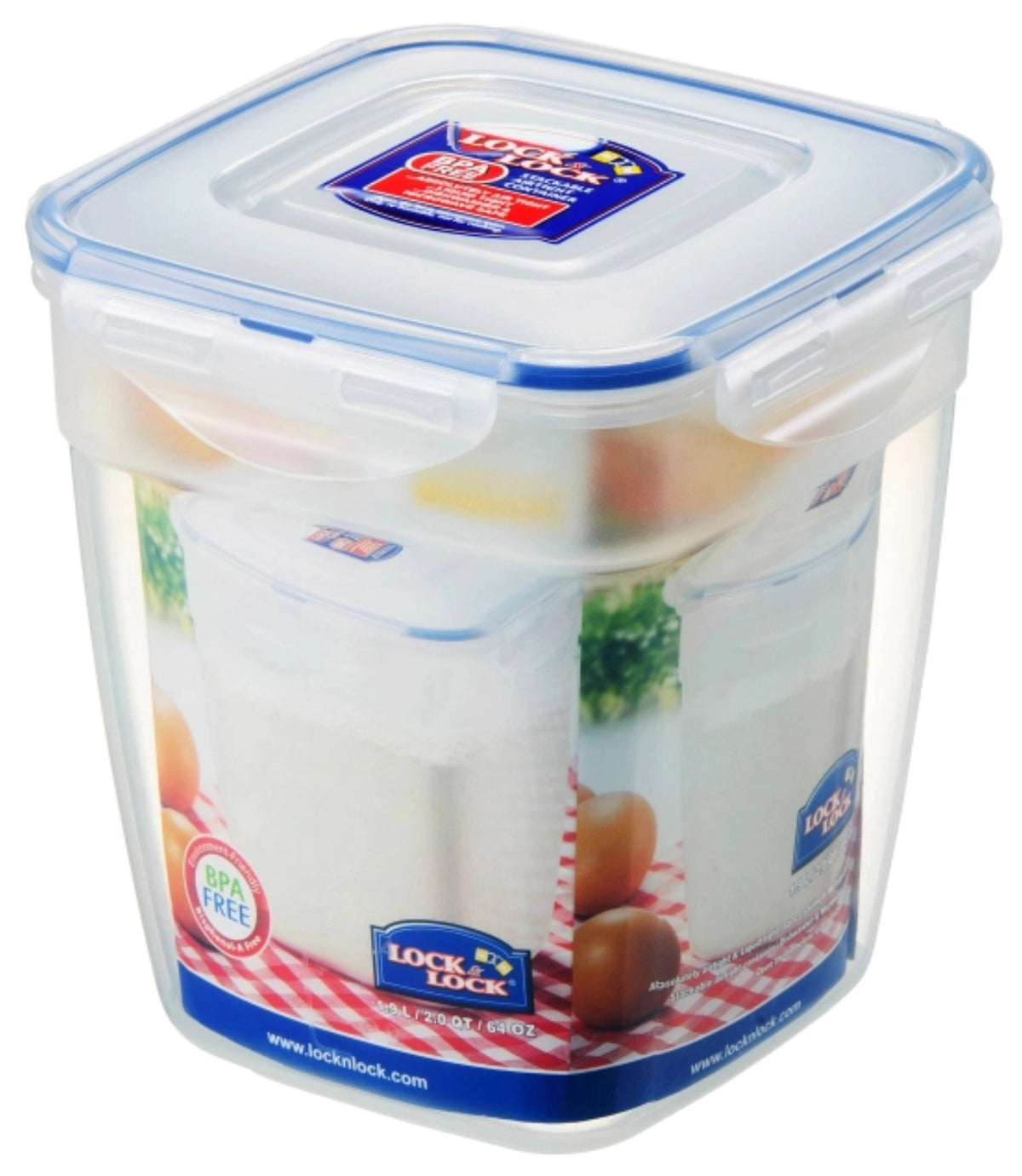 Vorratsdose stapelbar 1.9lt 18x18x20cm in Transparent präsentiert im Onlineshop von KAQTU Design AG. Aufbewahrungsdose ist von Lock&Lock