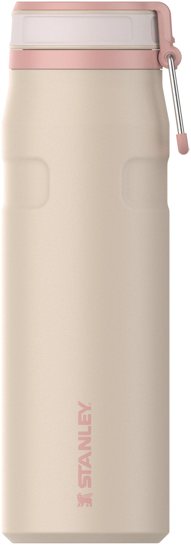 Beige Thermosflasche von Stanley, IceFlow Twist Flip in champagne, hohe schlanke Flaschenform