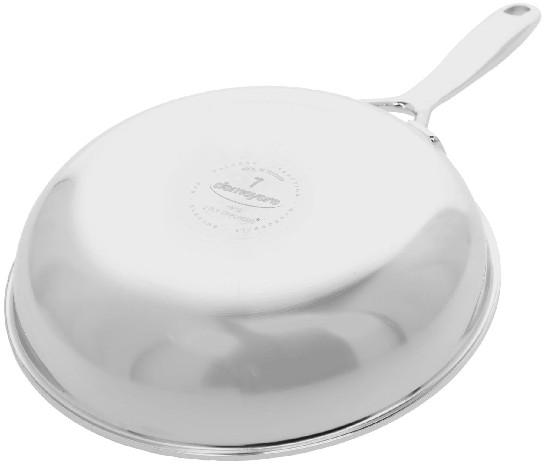 Elegante 20 cm Bratpfanne aus der Silverline 7 von Demeyere, mit innovativer NanoTouch-Beschichtung für perfekte Brat- und Reinigungsergebnisse.
