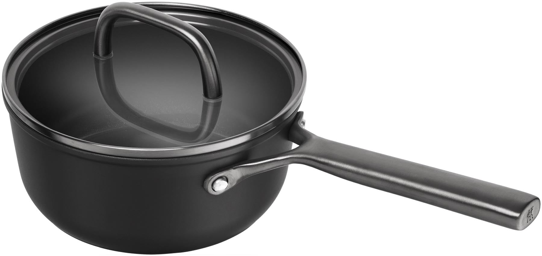 Milano Stielkasserolle mit Glasdeckel 18cm Schwarz in Schwarz präsentiert im Onlineshop von KAQTU Design AG. Topf ist von Zwilling