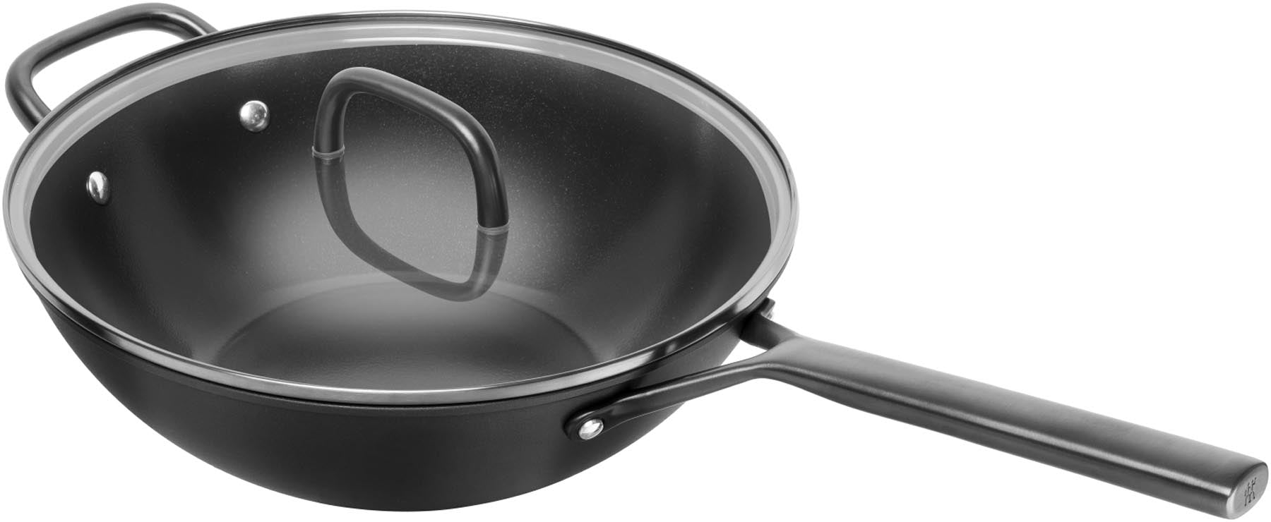 Milano Wok mit Glasdeckel 30cm Schwarz in Schwarz präsentiert im Onlineshop von KAQTU Design AG. Topf ist von Zwilling