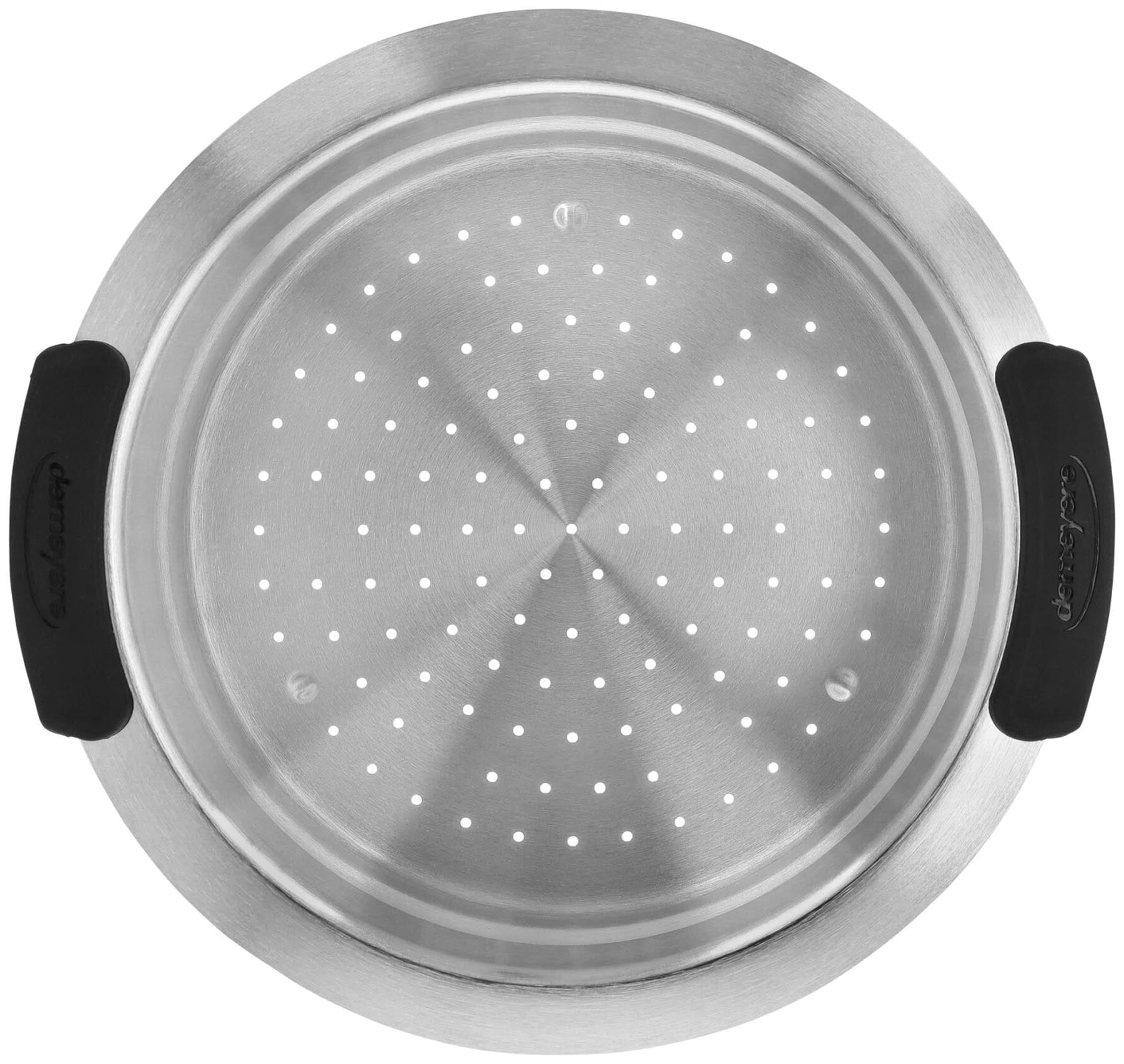 Praktischer Dampfeinsatz von Demeyere mit 24 cm Durchmesser, ideal für gesundes Dämpfen und Aromaverwahrung in der Küche.
