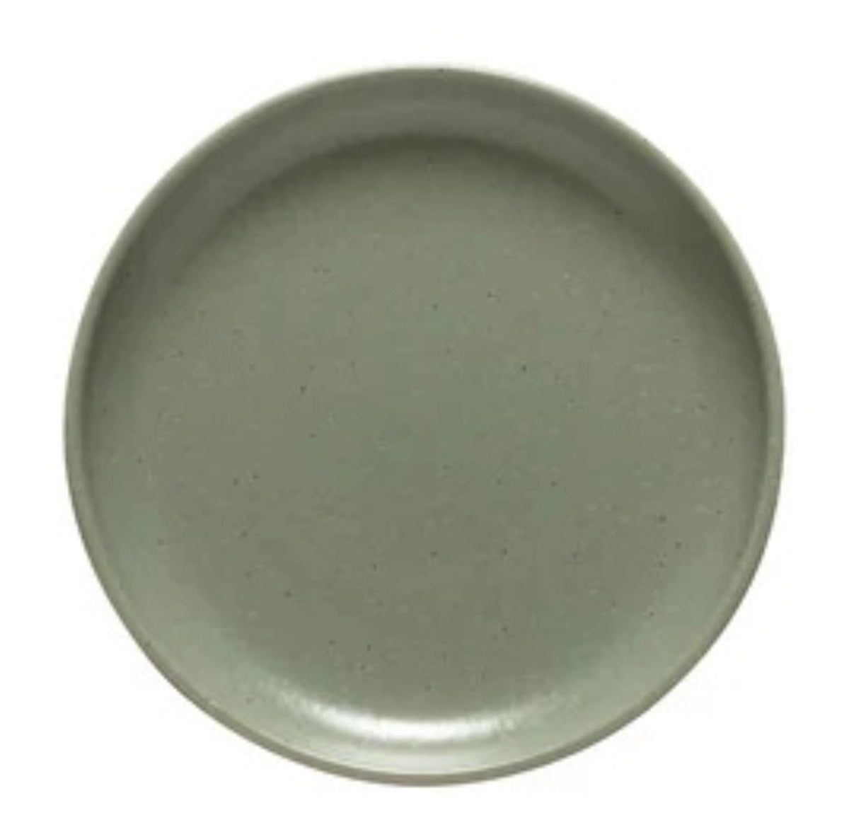Runder grüner Steinzeug-Teller Pacifica Appetizer Plate von Costa Nova mit 16cm Durchmesser und 2.2cm Höhe, Farbe Artischocke, aus der Portugal-Kollektion.