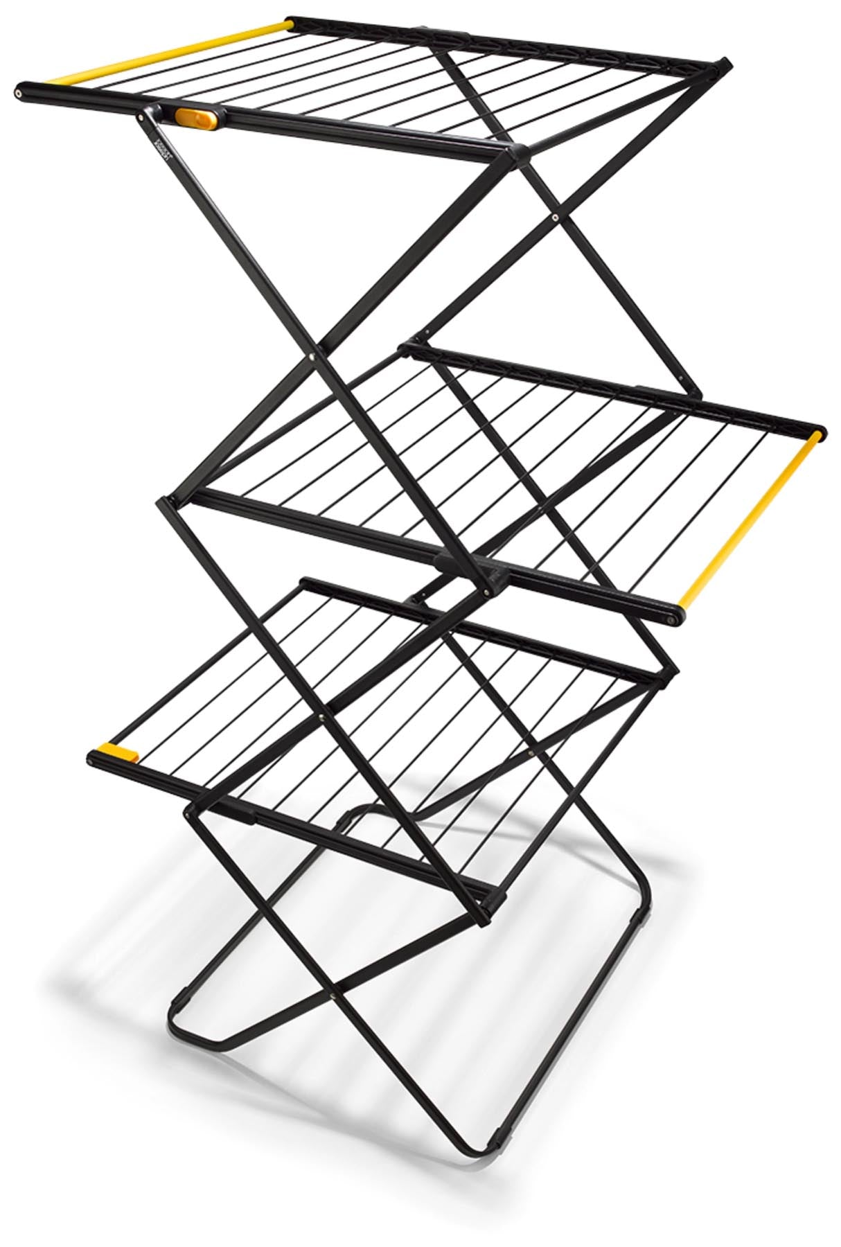 AirFrame Max 3-stufiger Wäscheständer in Schwarz präsentiert im Onlineshop von KAQTU Design AG. Wäschekorb ist von Joseph Joseph