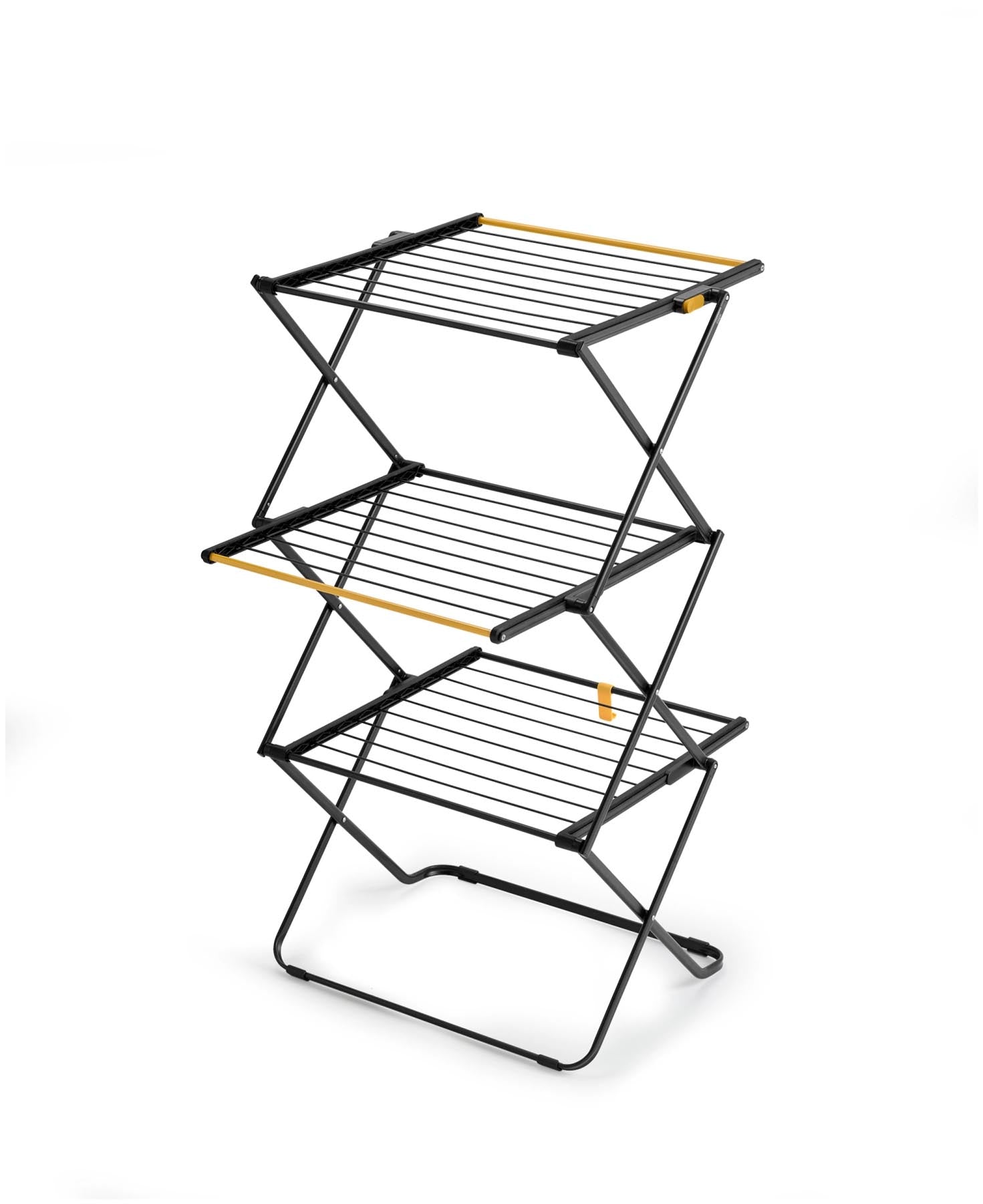AirFrame  3-stufiger Wäscheständer in Schwarz präsentiert im Onlineshop von KAQTU Design AG. Wäschekorb ist von Joseph Joseph