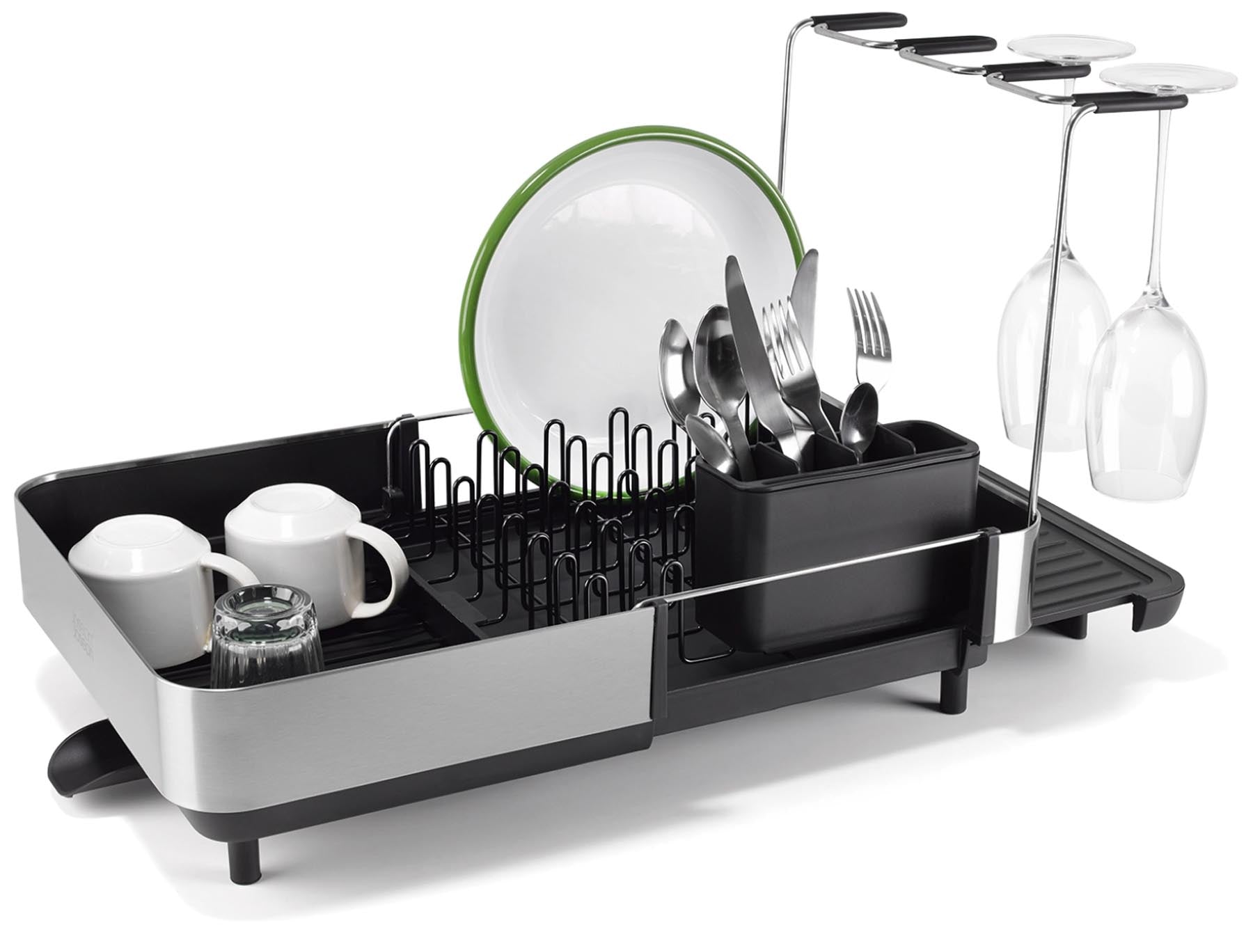 Extend Steel Plus Geschirrabtropfständer schwarz in Schwarz präsentiert im Onlineshop von KAQTU Design AG. Abwasch ist von Joseph Joseph