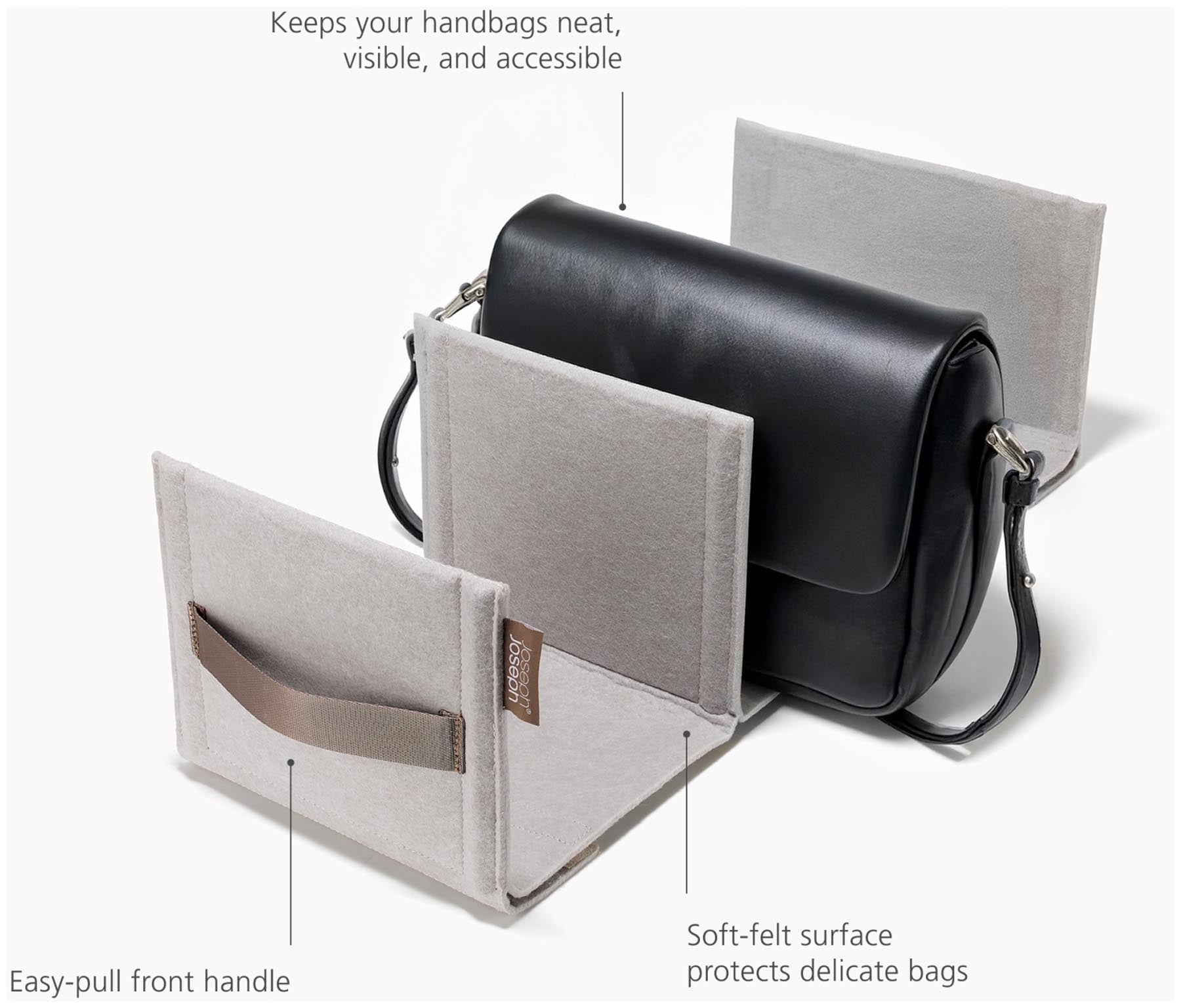 Eleganter Handtaschen Organizer in zartem Ecru von Joseph Joseph, ideal zur ordentlichen Aufbewahrung von persönlichen Gegenständen und Accessoires.