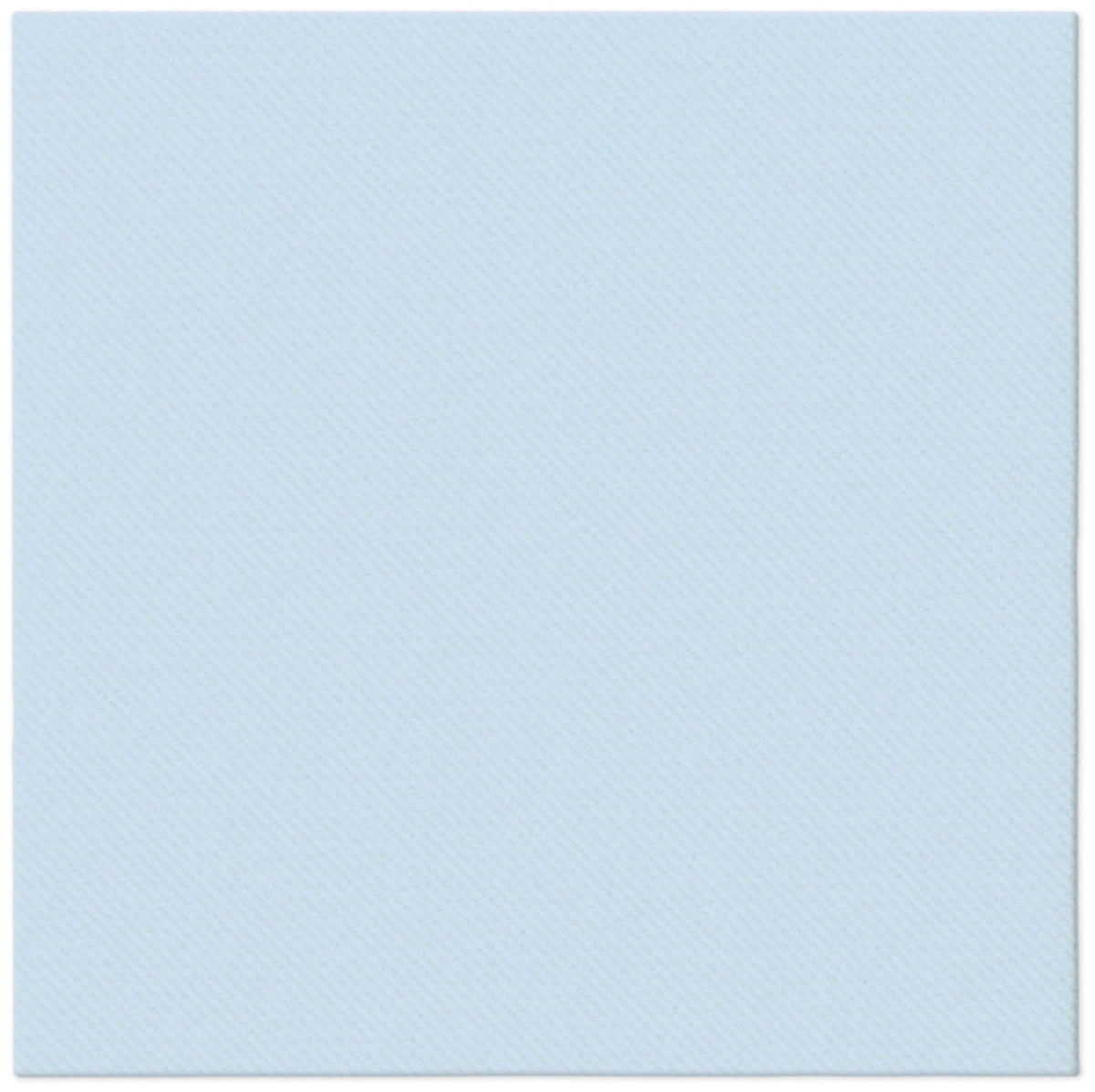 Blaue Papierservietten von PAW, quadratisch gefaltet, Grösse 40x40cm, unifarben in Light Blue, als 12er-Set angeordnet.
