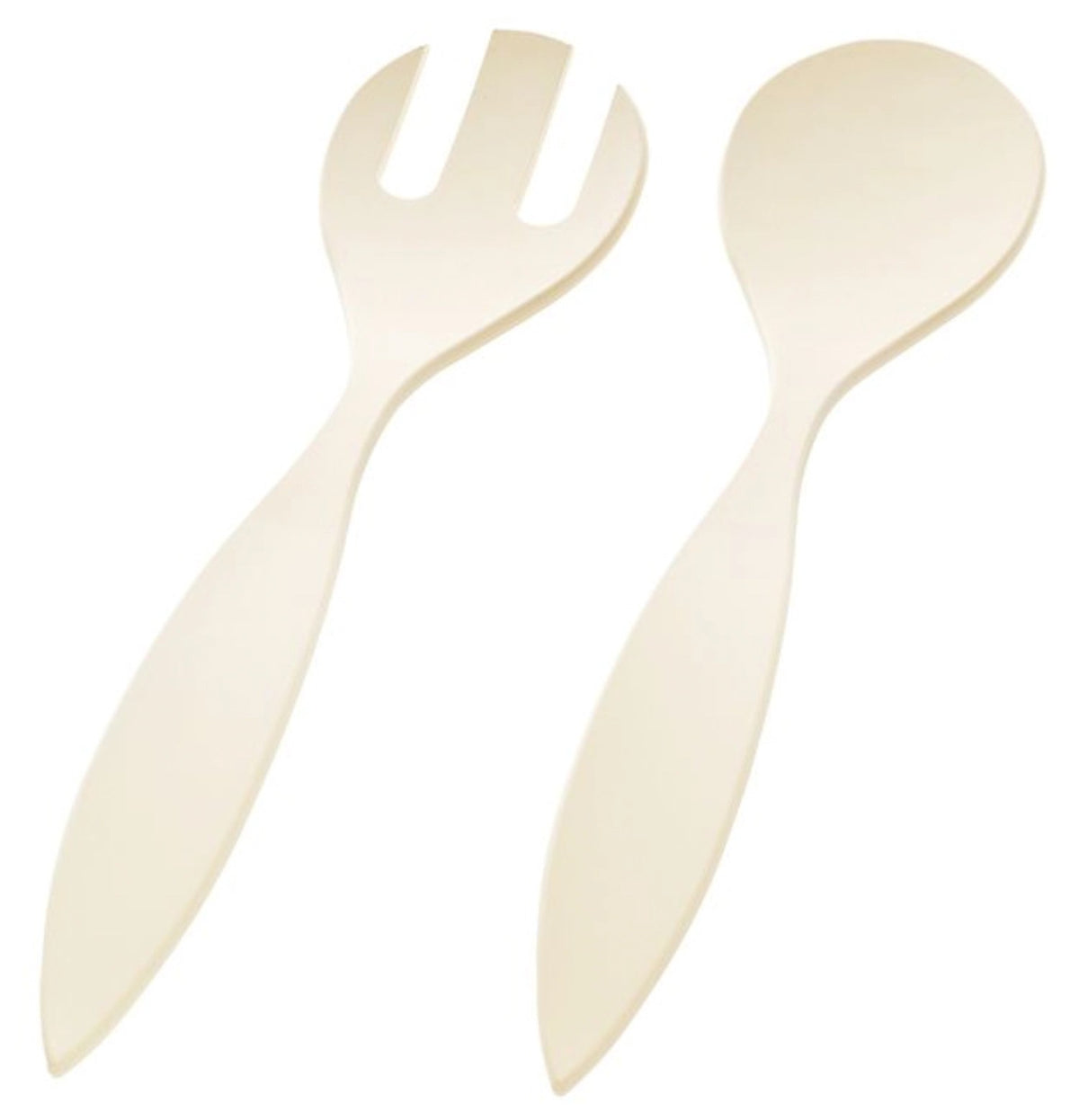 Weisses Salatbesteck aus Biopolymer mit organischer Form, Grösse 30.3 x 7 x 4.4 cm, Modell urban-grey von MAGU, Salatzubehör für den Tisch.