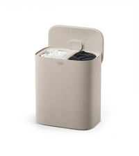 Cesto portabiancheria Tota Twin 90l 2x45l fungo chiaro