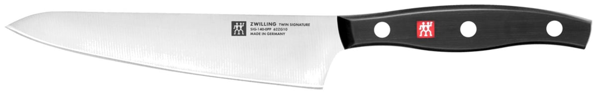 Zwilling Signature Kochmesser kompakt 14cm mit Edelstahlklinge und Griff im Drei-Nieten-Design, mehrfarbig, kompakte Bauform für die Küche.