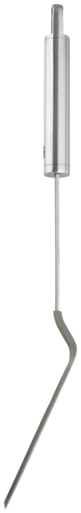 Zwilling Pro Pfannenwender in Silber, 35cm lang, mit breitem Silikonkopf und geformtem Edelstahlgriff auf weissem Hintergrund.