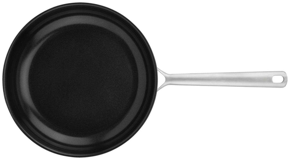 Bratpfanne von Zwilling aus der Serie True Flow, 24 cm Durchmesser, rostfreier Edelstahl mit keramischer Antihaftbeschichtung und Griff.