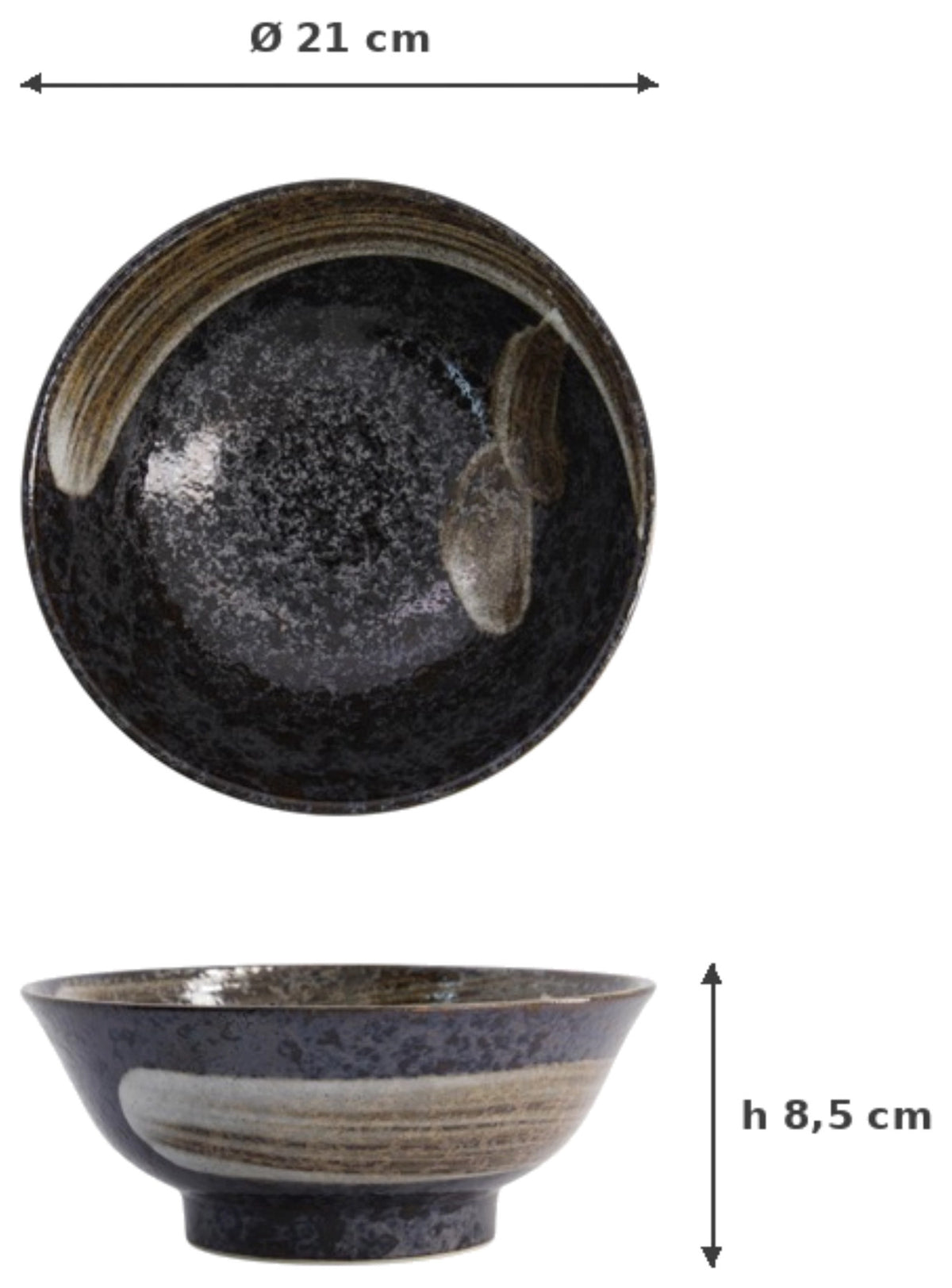 Schwarze Schüssel Arahake von Tokyo Design Studio für Ramen, Reis und Suppe